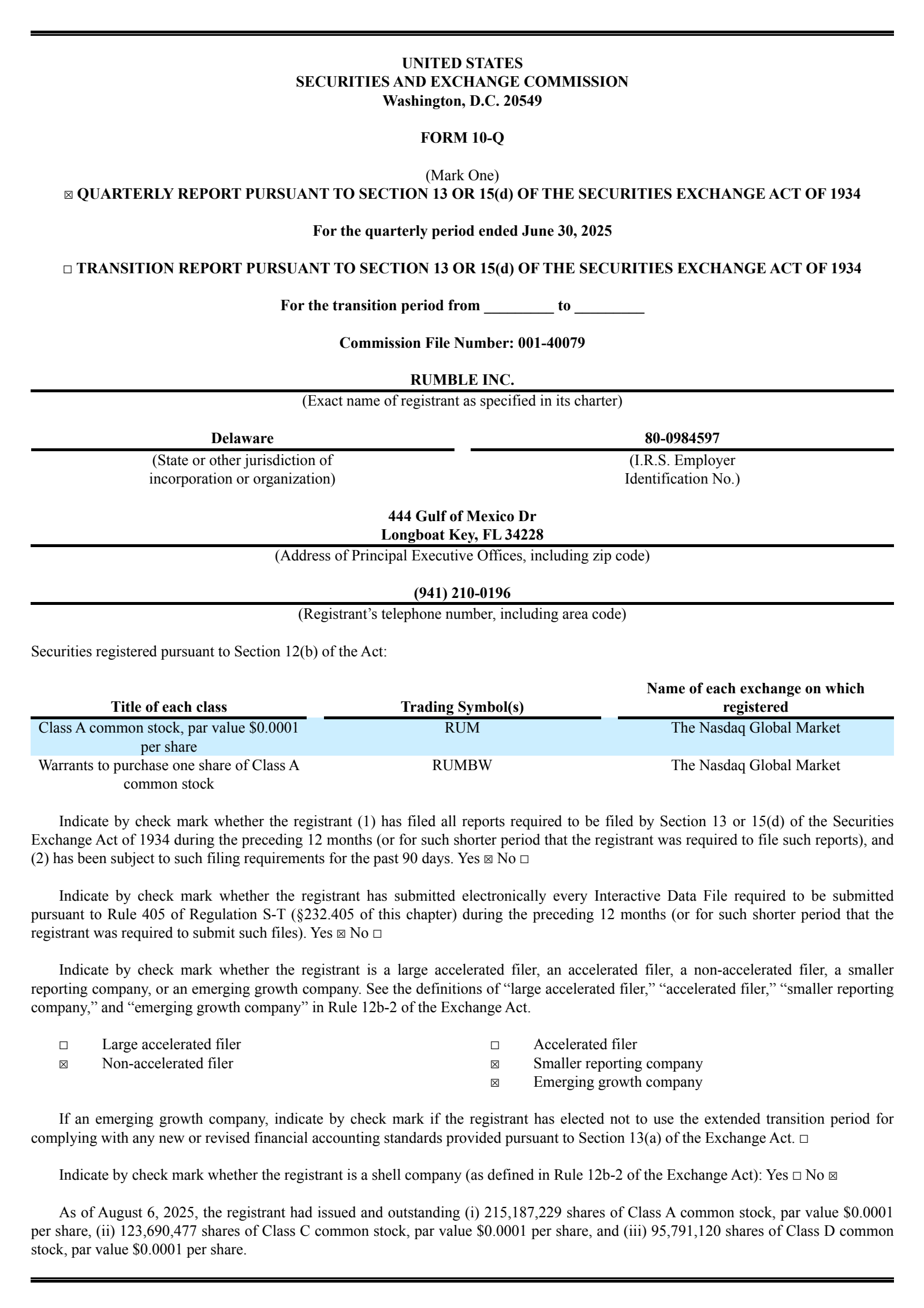 Rumble's Q2 2025 Quarterly report