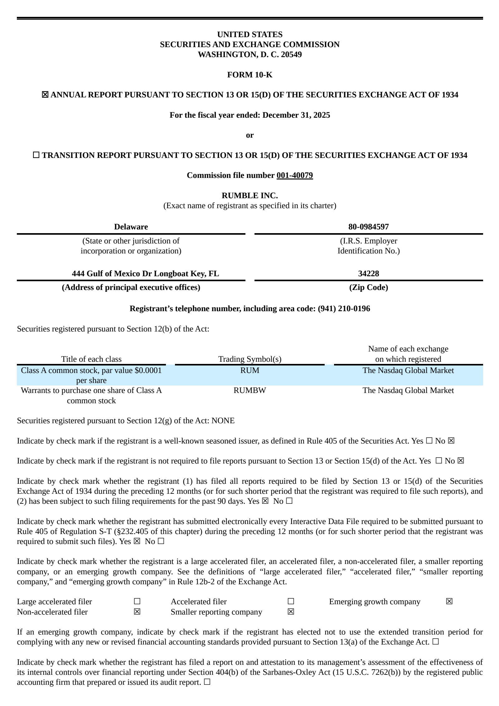 Rumble's Q4 2025 Annual report