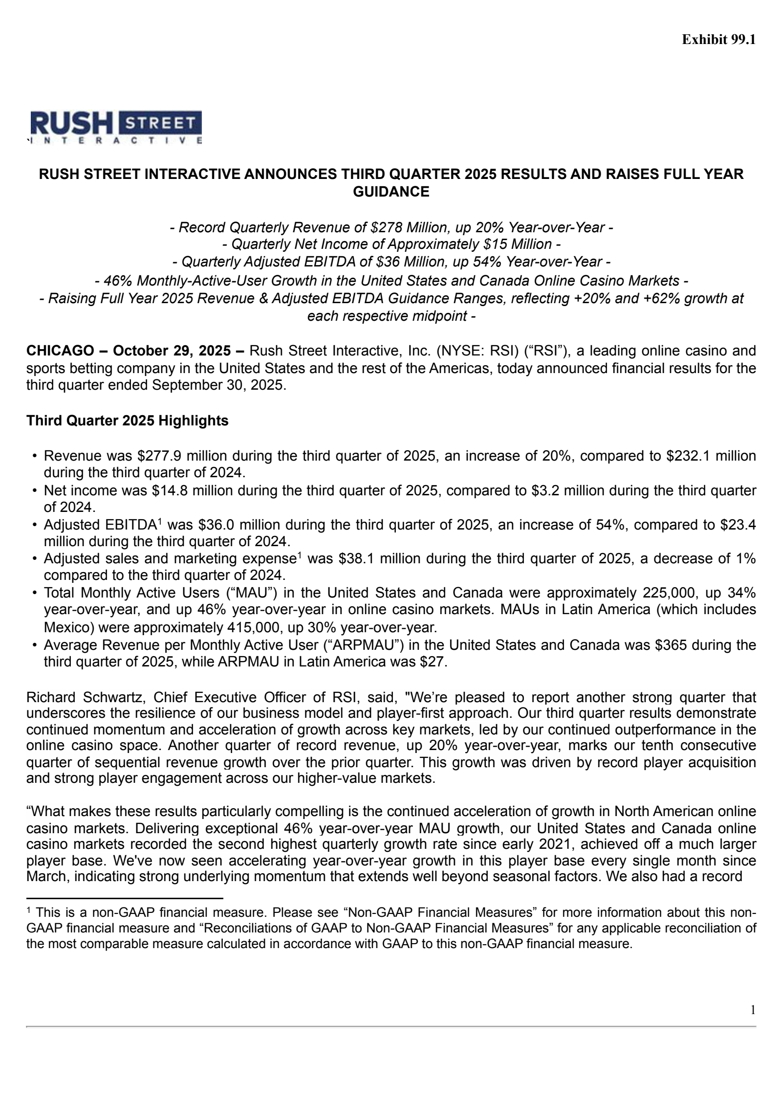 Rush Street Interactive's Q3 2025 Earnings Release