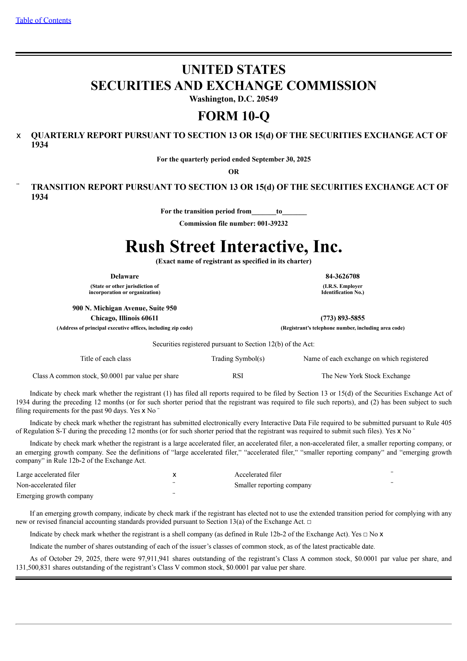 Rush Street Interactive's Q3 2025 Quarterly Report
