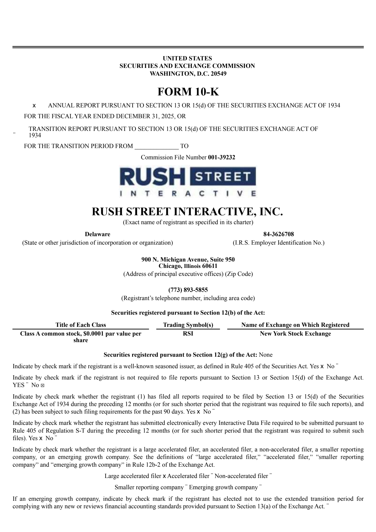 Rush Street Interactive's Q4 2025 Annual report
