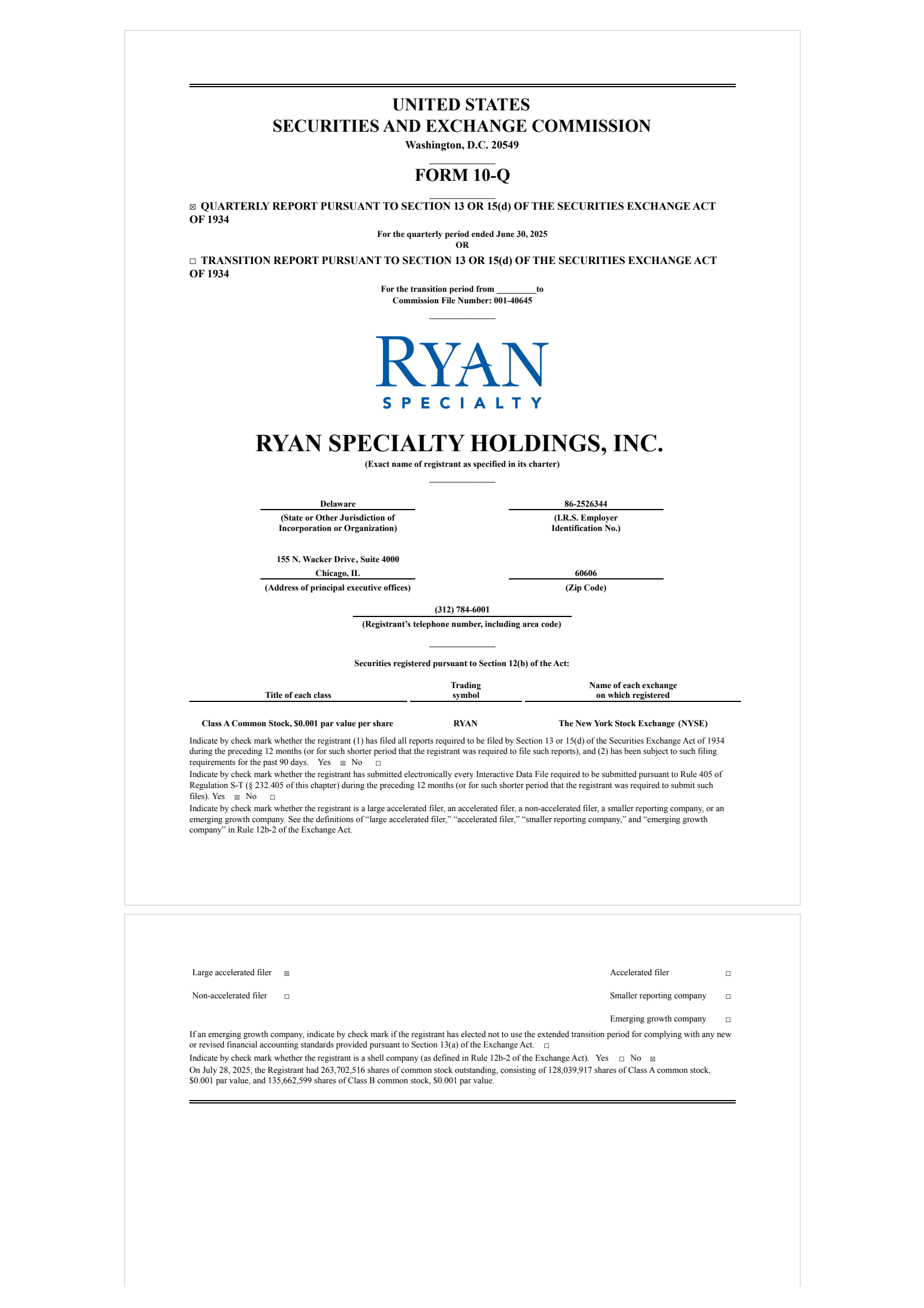 Ryan Specialty's Q2 2025 Quarterly report