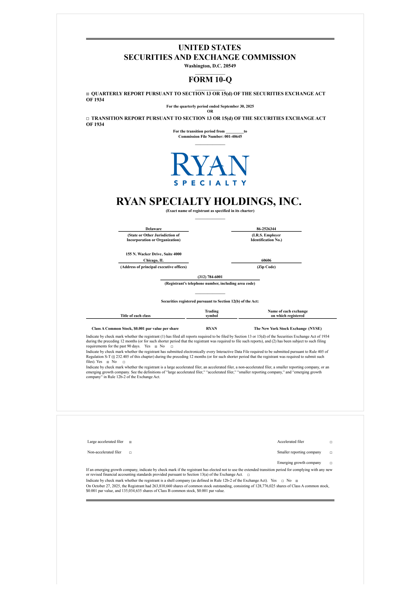 Ryan Specialty's Q3 2025 Quarterly Report