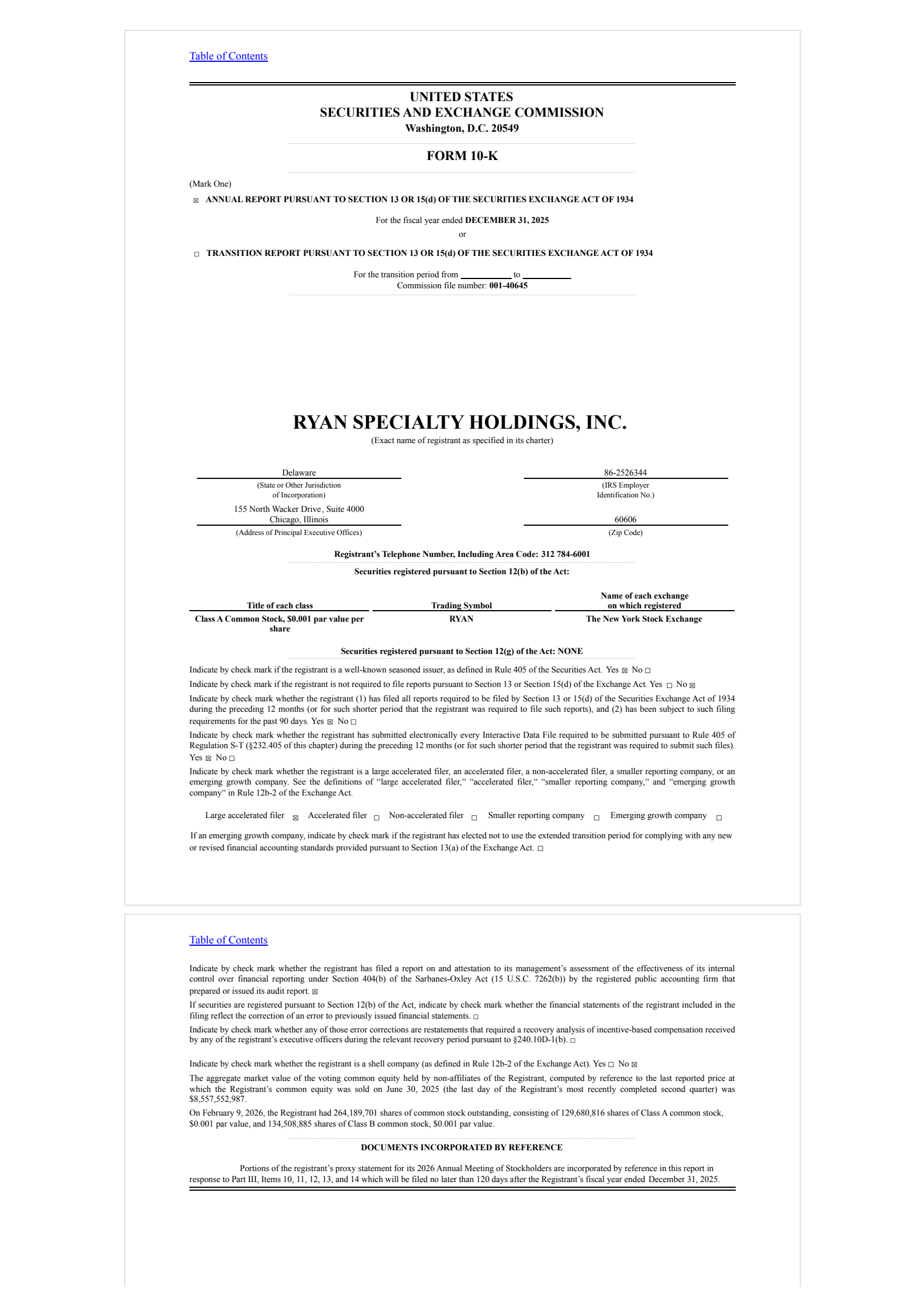 Ryan Specialty's Q4 2025 Annual report