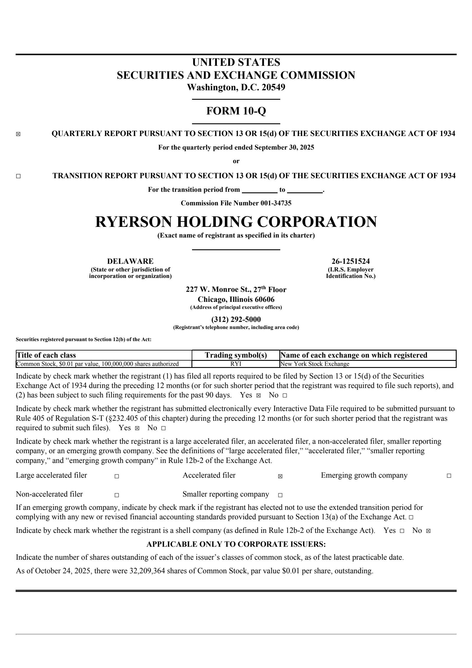 Ryerson's Q3 2025 Quarterly Report