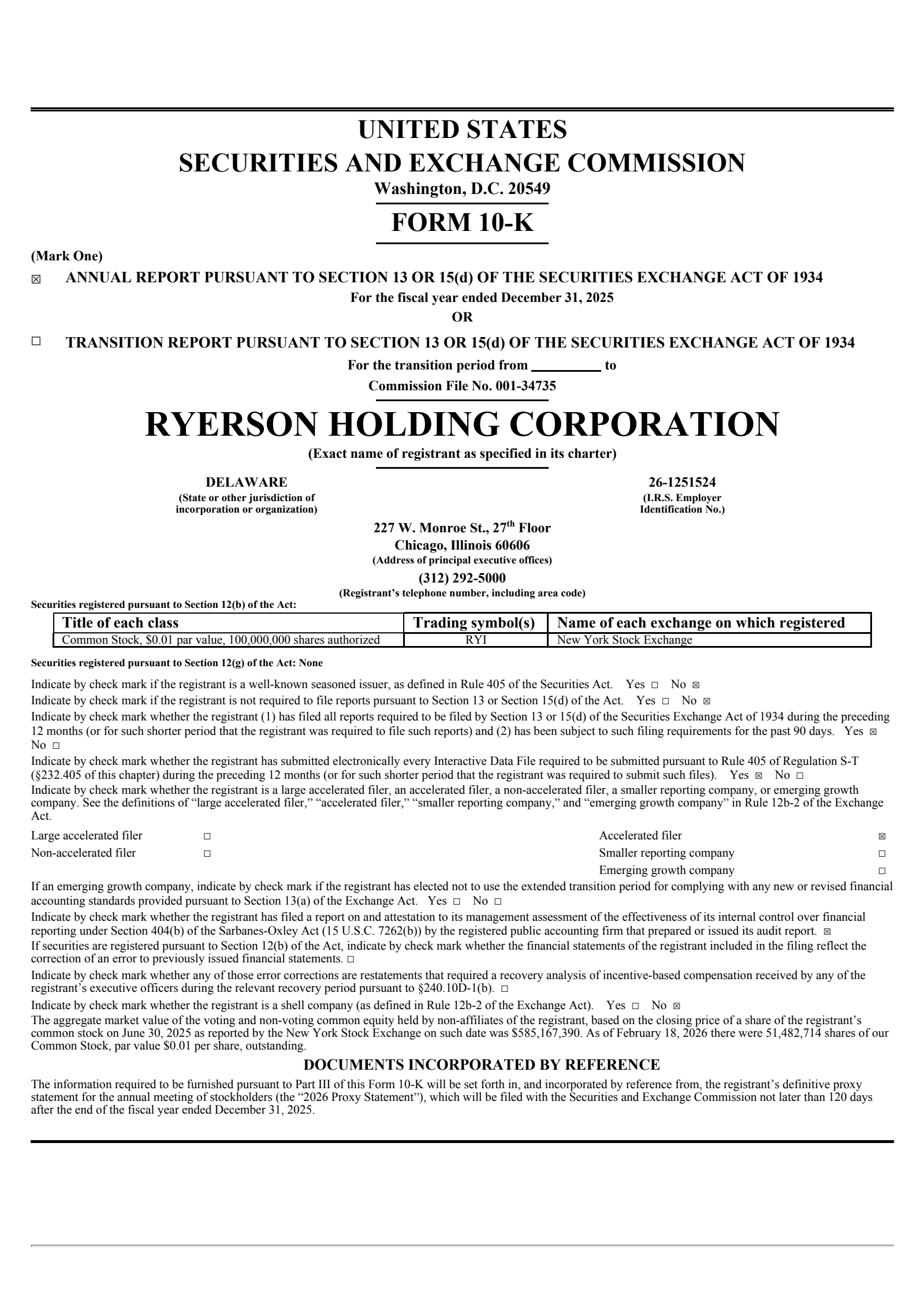 Ryerson's Q4 2025 Annual report