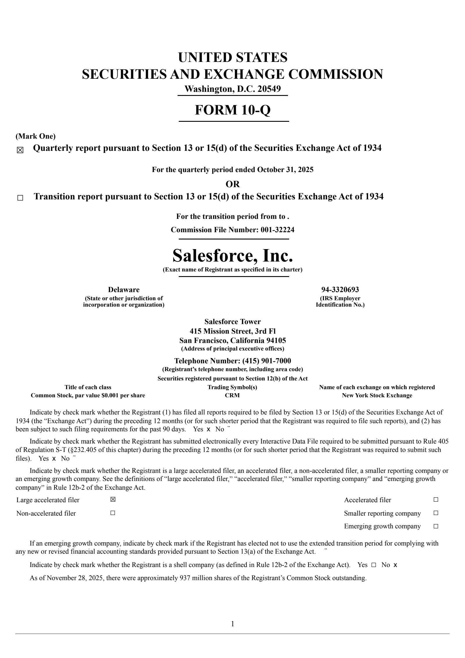 Salesforce's Q3 2026 Quarterly Report