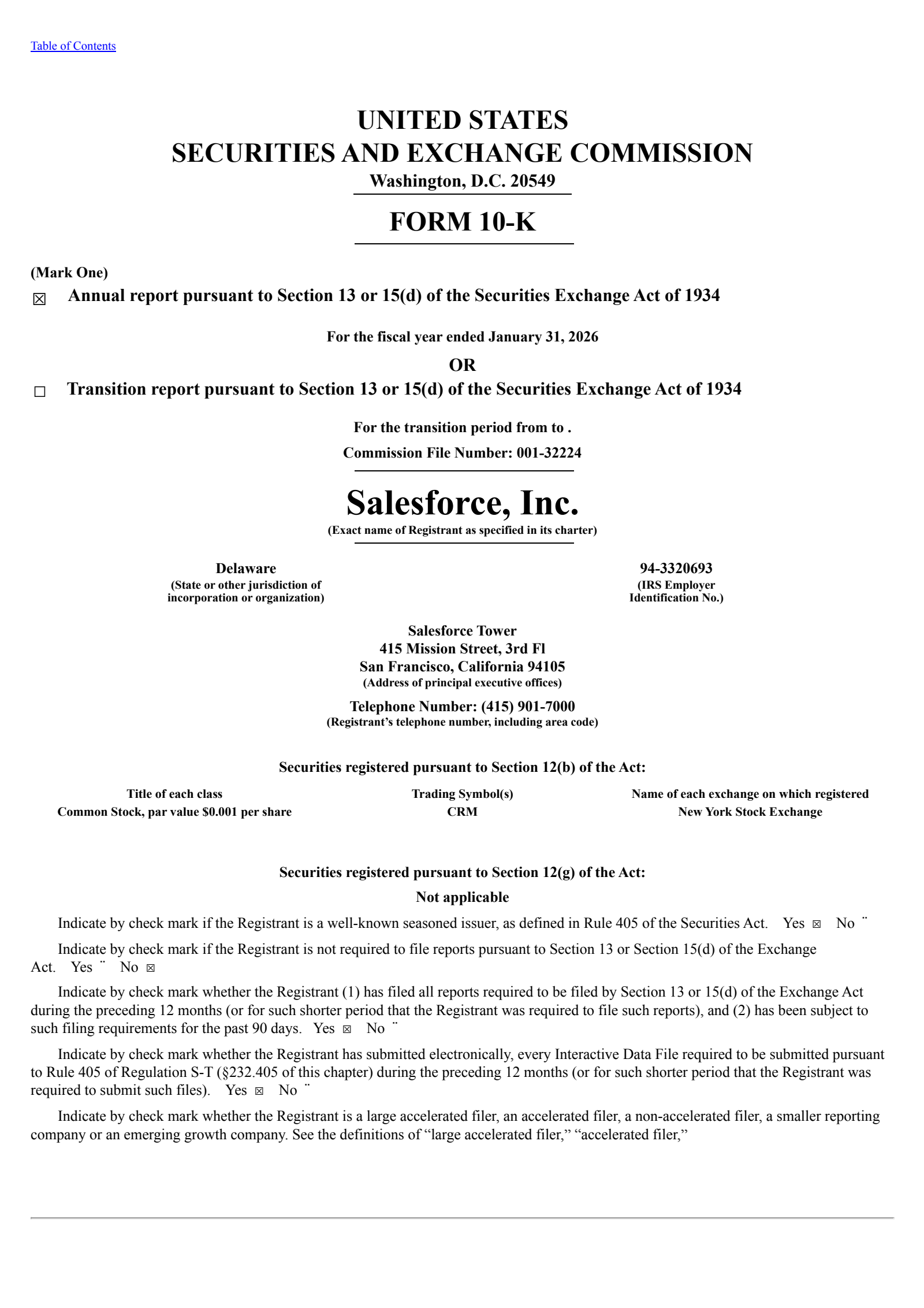 Salesforce's Q4 2026 Annual report
