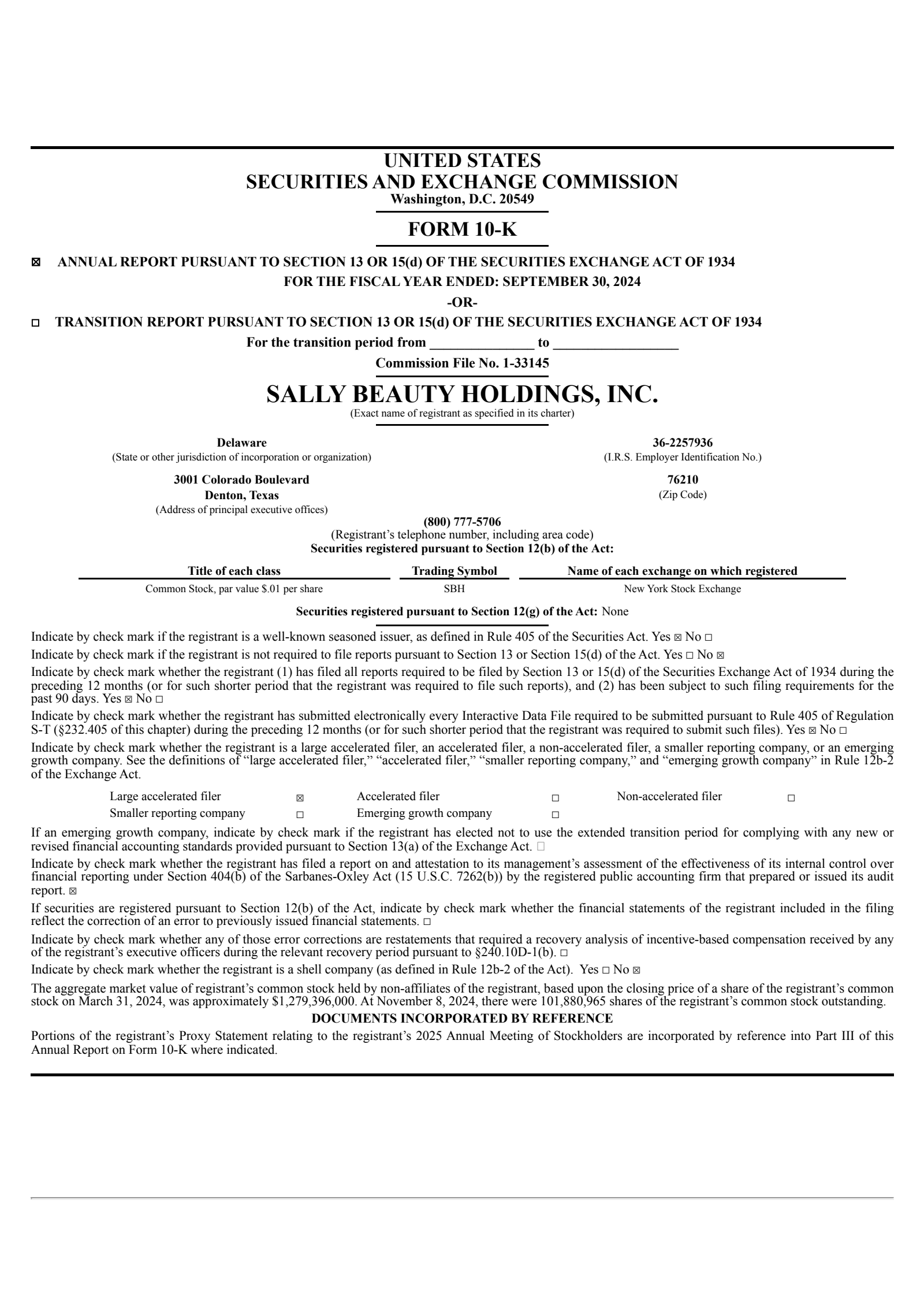 Sally Beauty's Q4 2024 Annual report