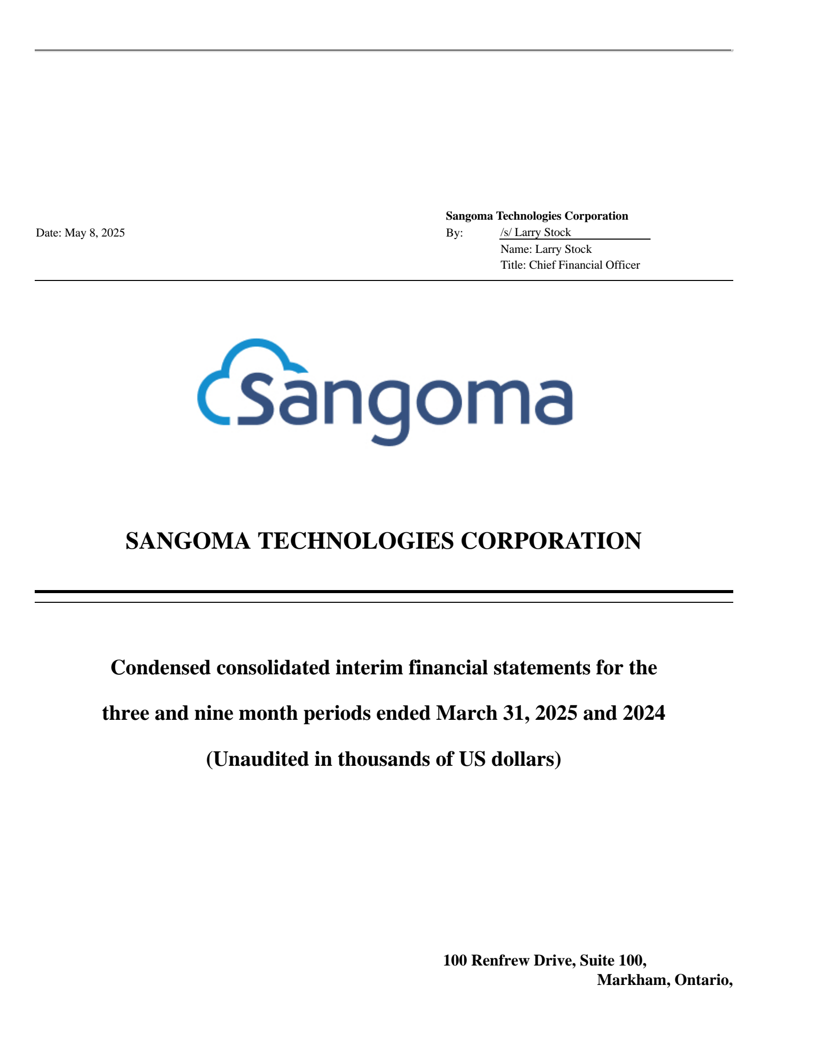 Sangoma Technologies' Q3 2025 Interim report