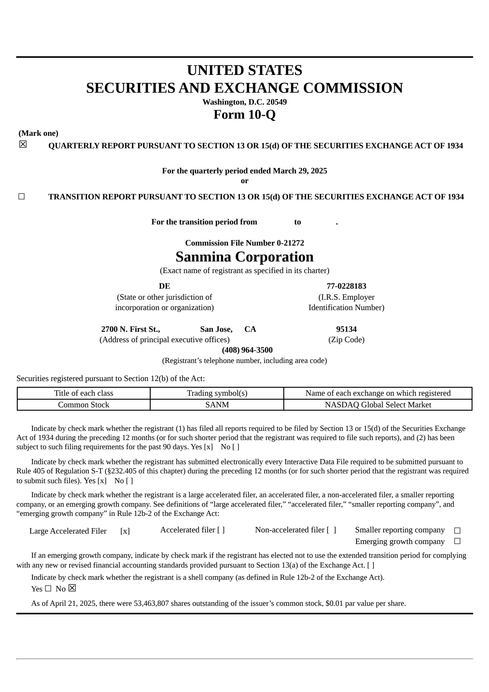 Sanmina's Q2 24/25 Quarterly report