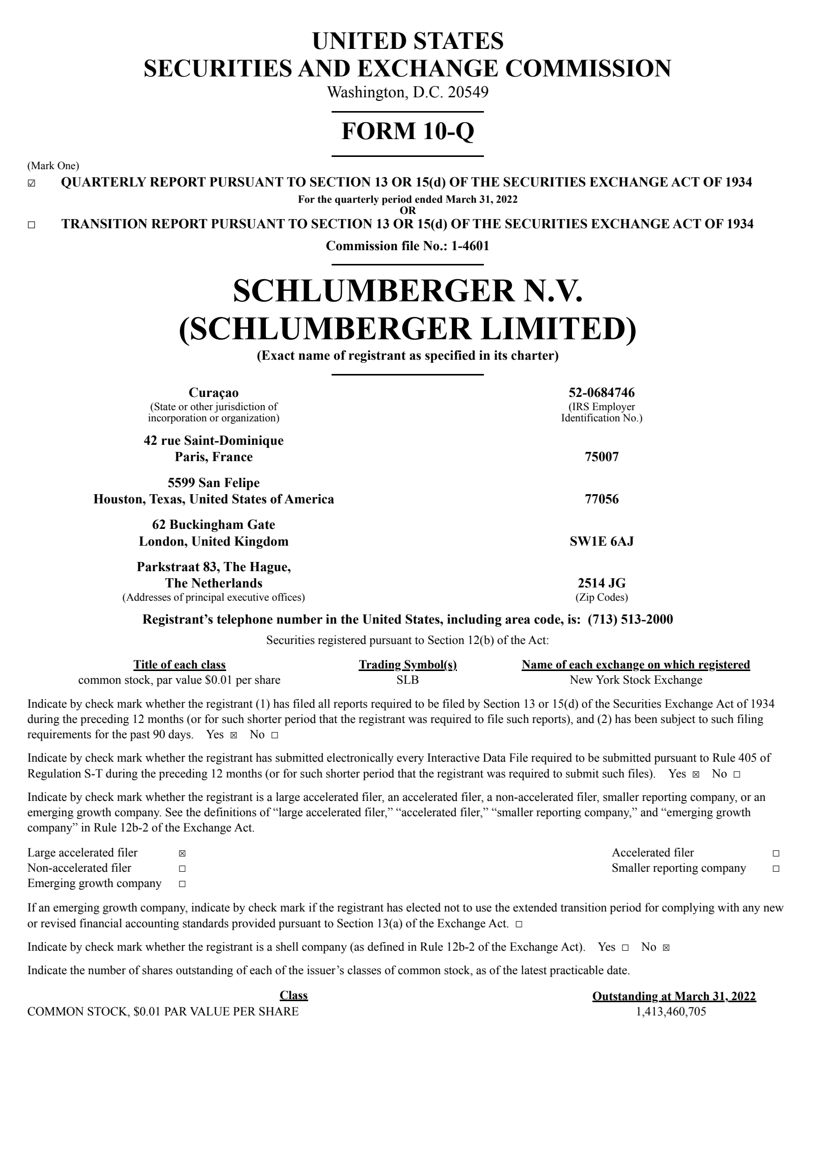 Schlumberger's Q1 2022 Quarterly report