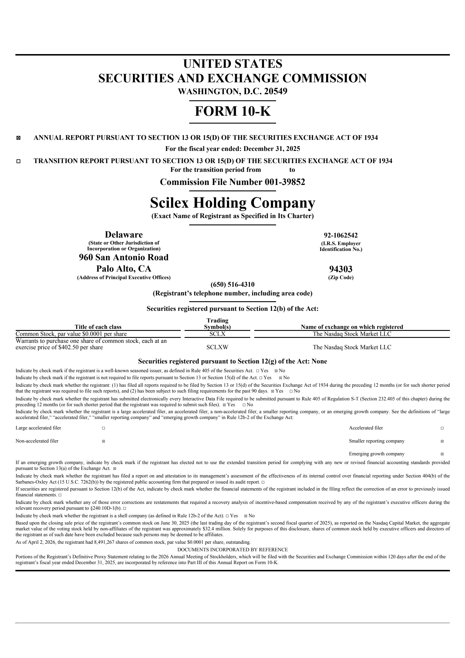 Scilex's Q4 2025 Annual report