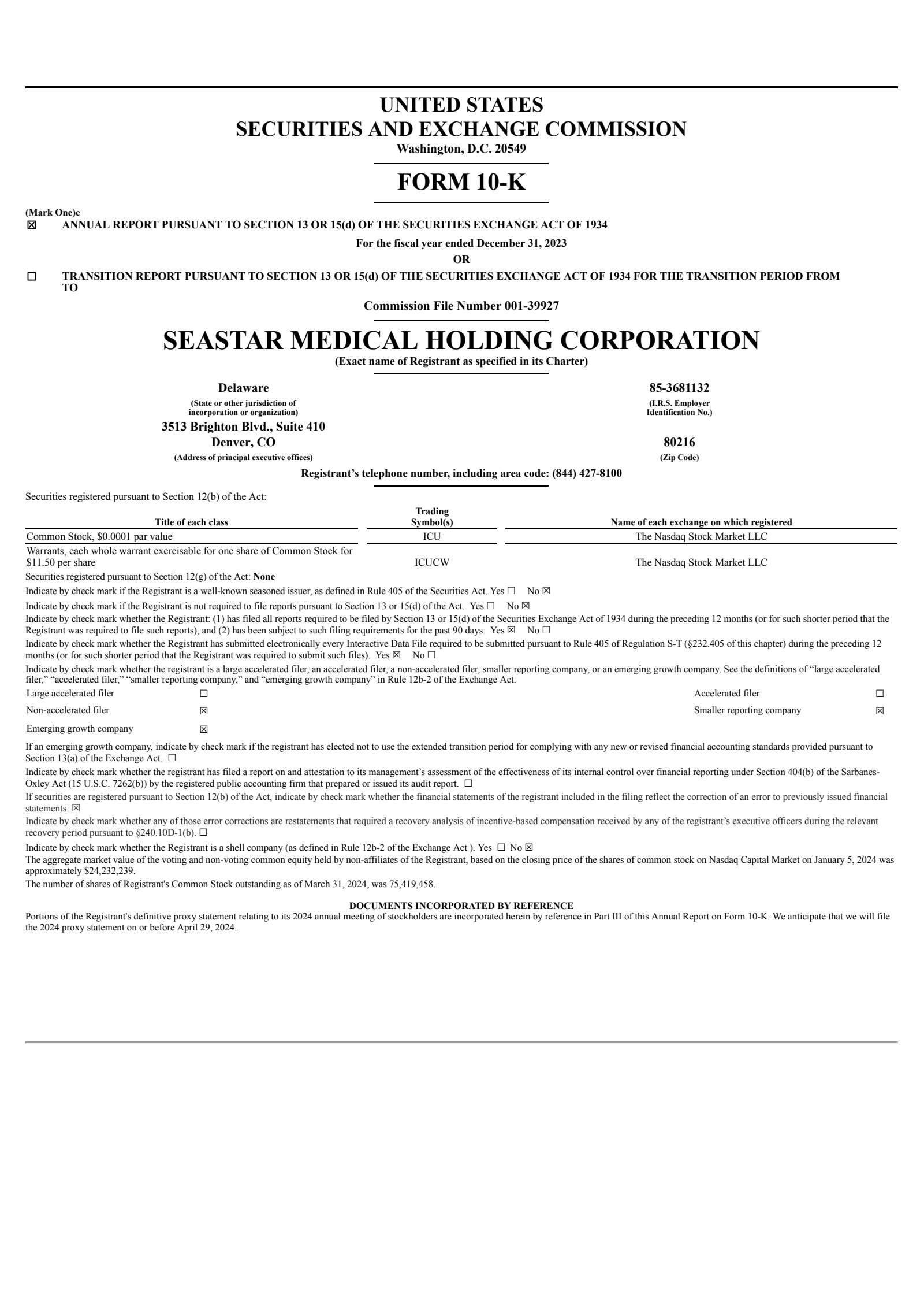 SeaStar Medical's Q4 2023 Annual Report