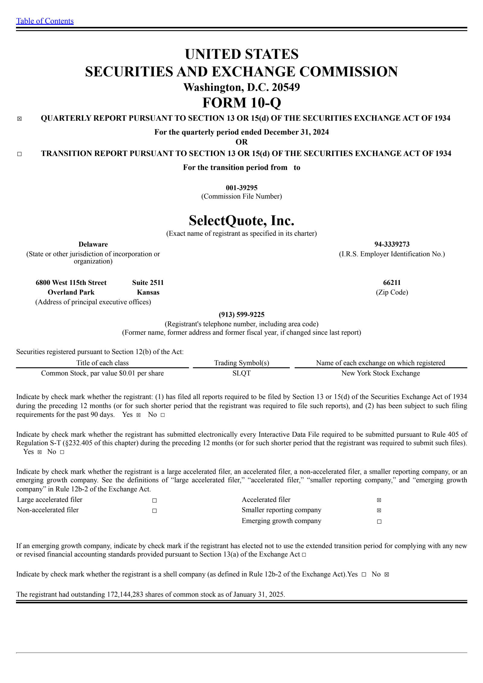 Selectquote Stock SLQT Q2 2025 Earnings Report on 2/10/2025