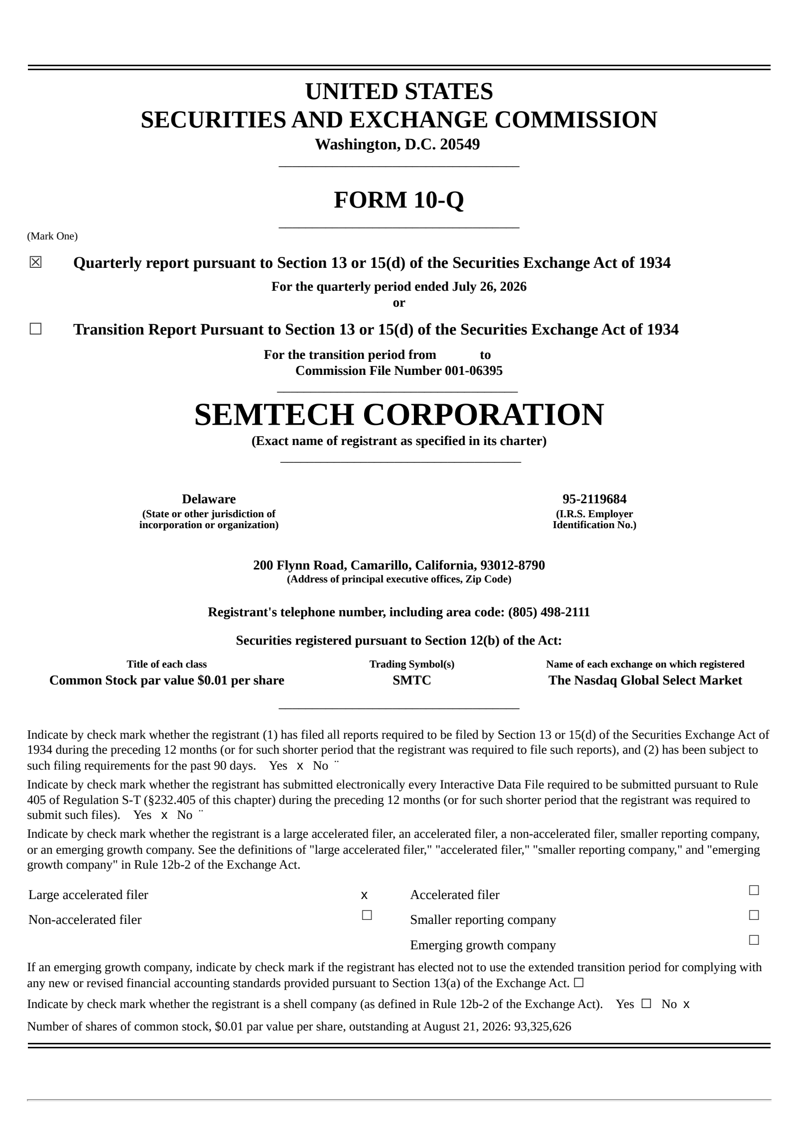 Semtech's Q2 2027 Quarterly report