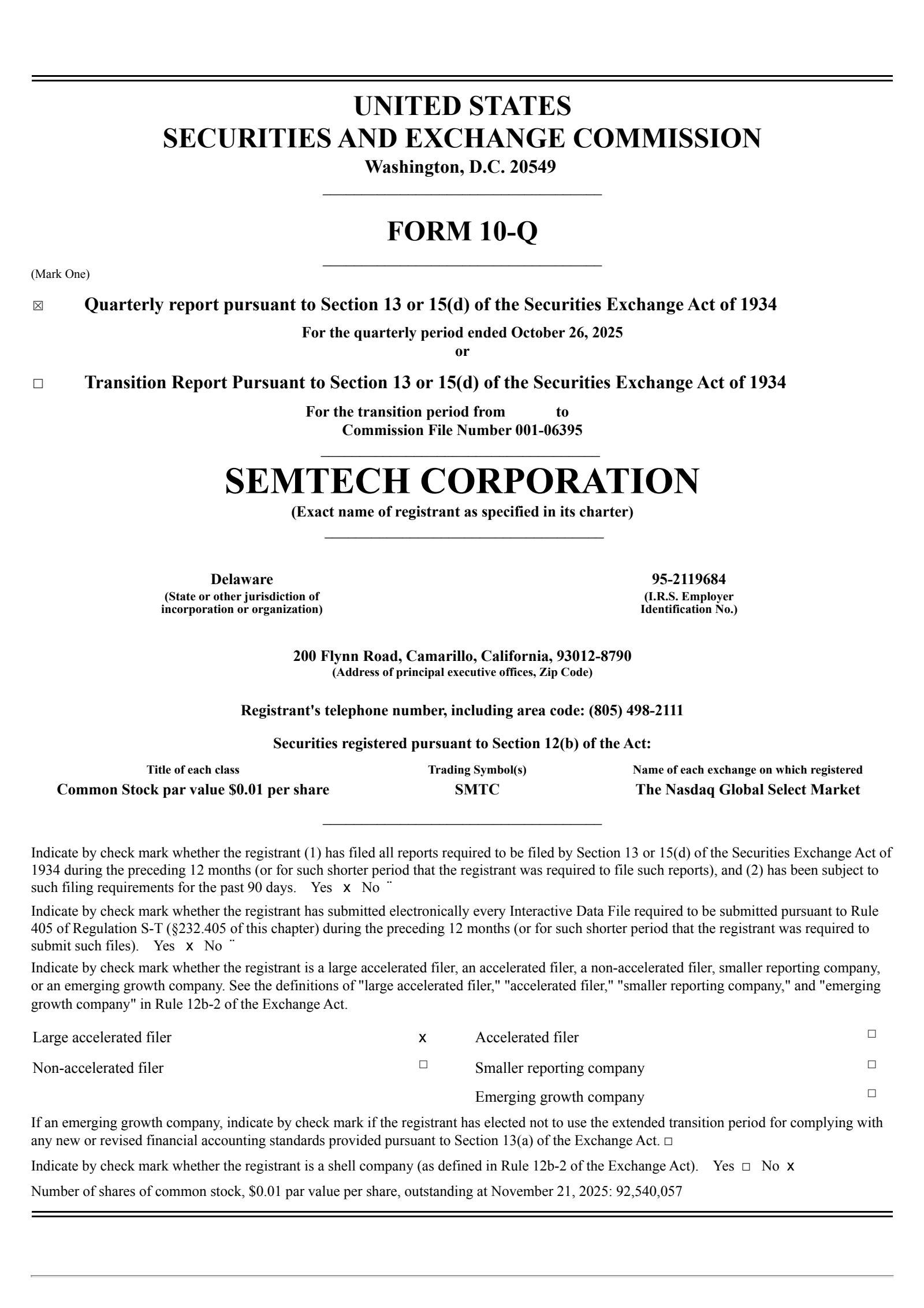 Semtech's Q3 2026 Quarterly Report