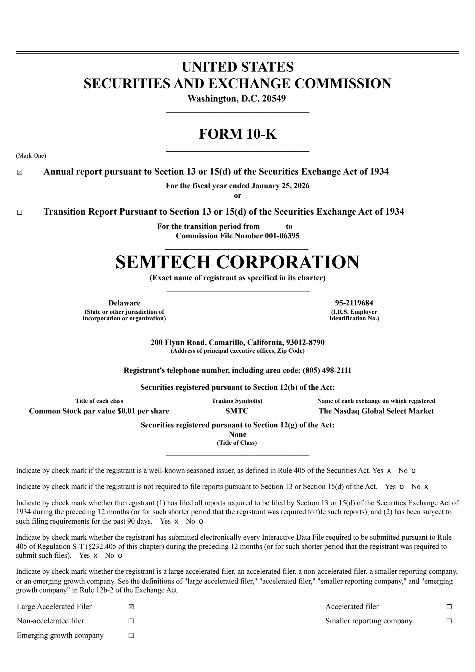 Semtech's Q4 2026 Annual report