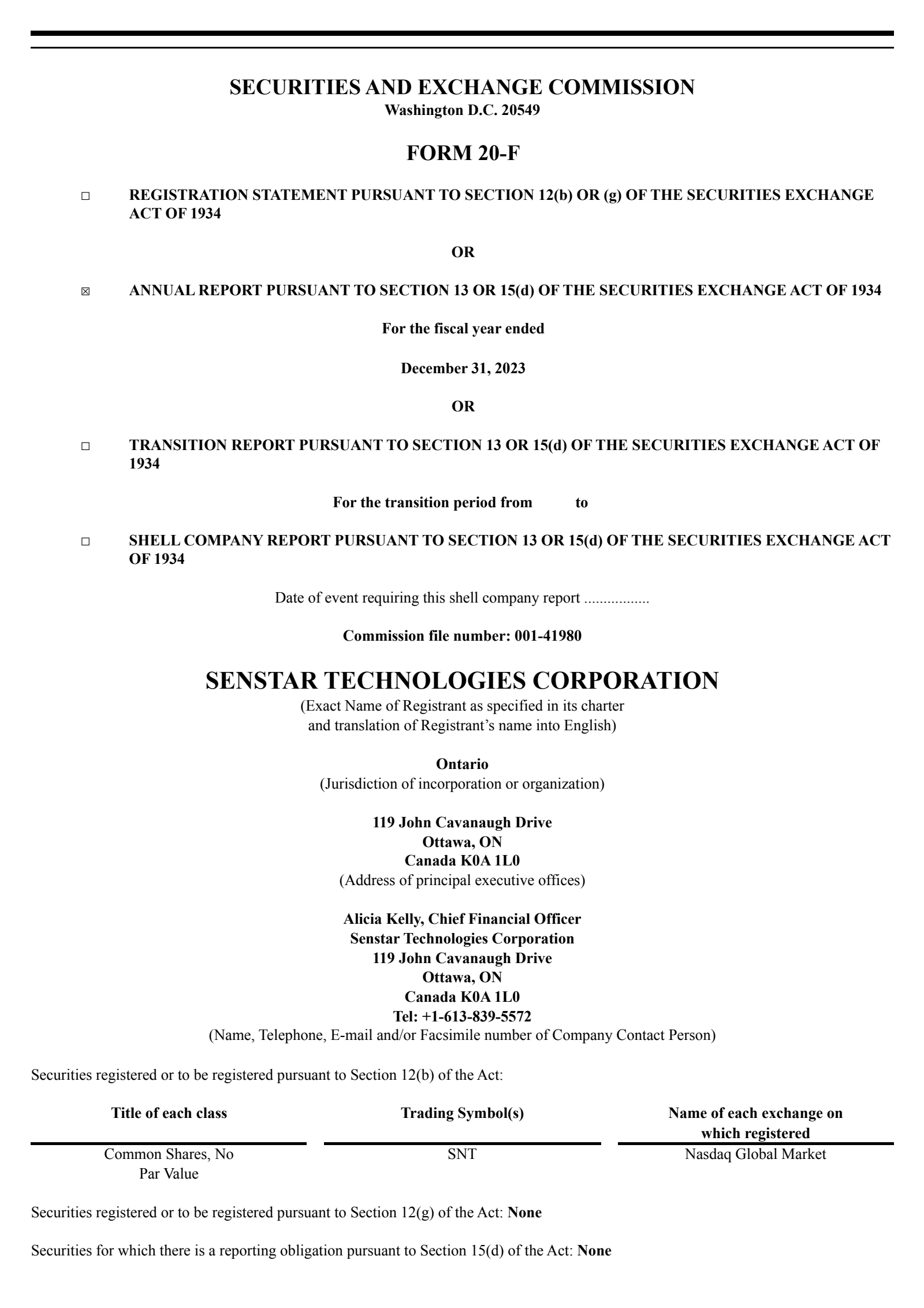 Senstar Technologies' Q4 2023 Annual report