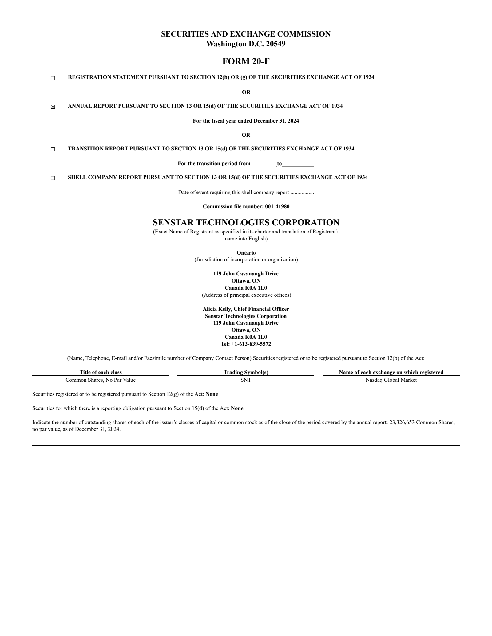 Senstar Technologies' Q4 2024 Annual Report