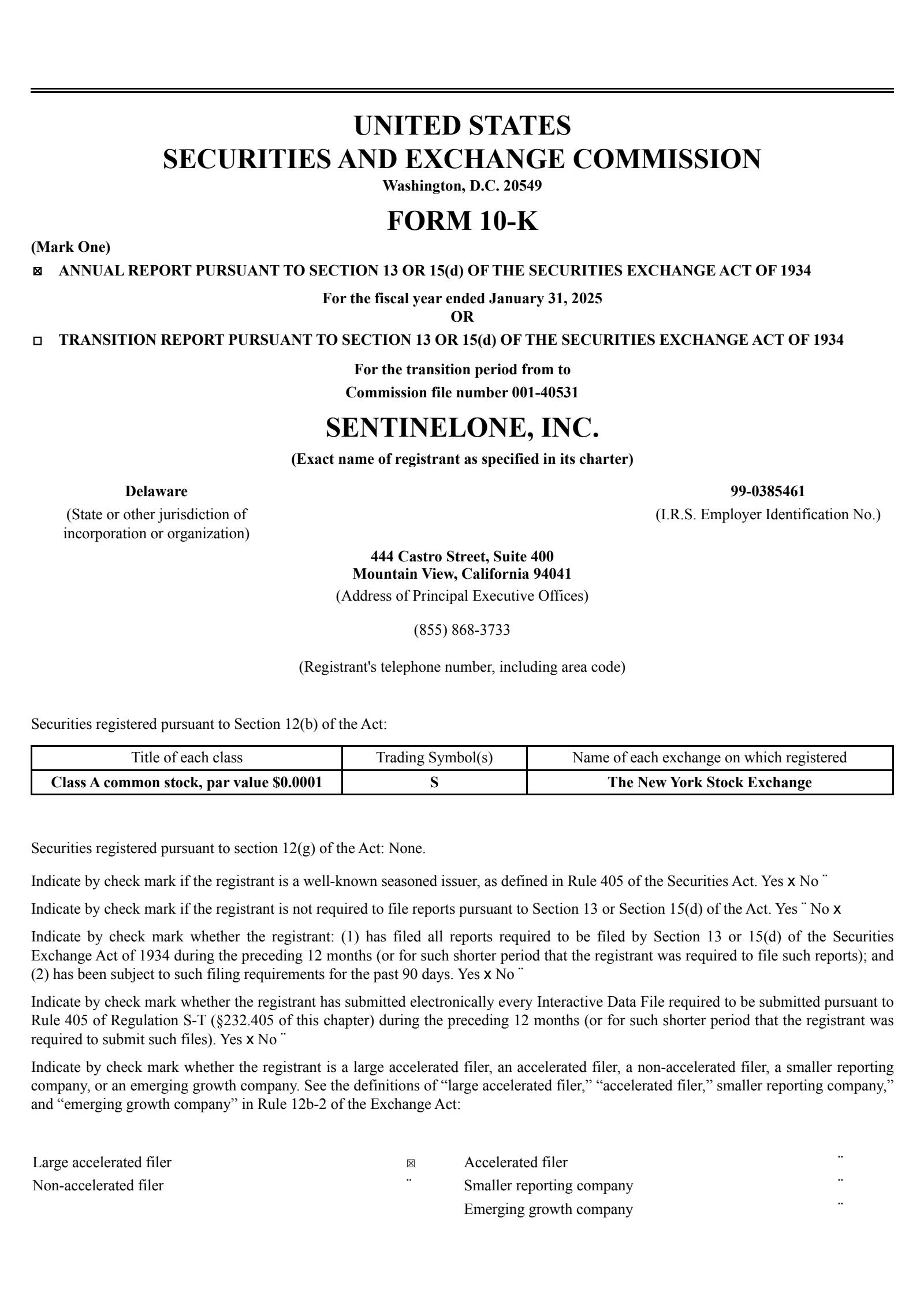 SentinelOne's Q4 2025 Annual report