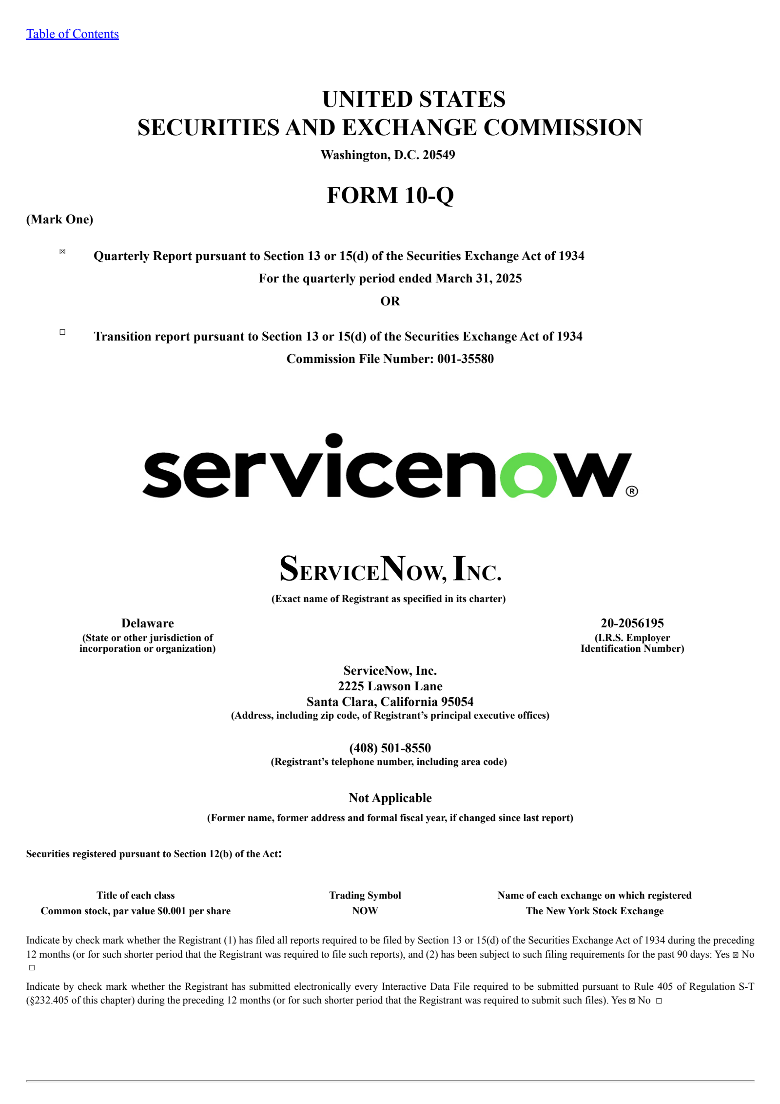 Servicenow Report.pdf NOW Q1 2025 Earnings Report on 4/23/2025