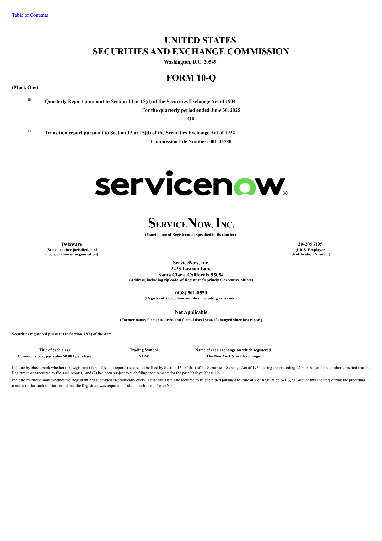 ServiceNow's Q2 2025 Quarterly report