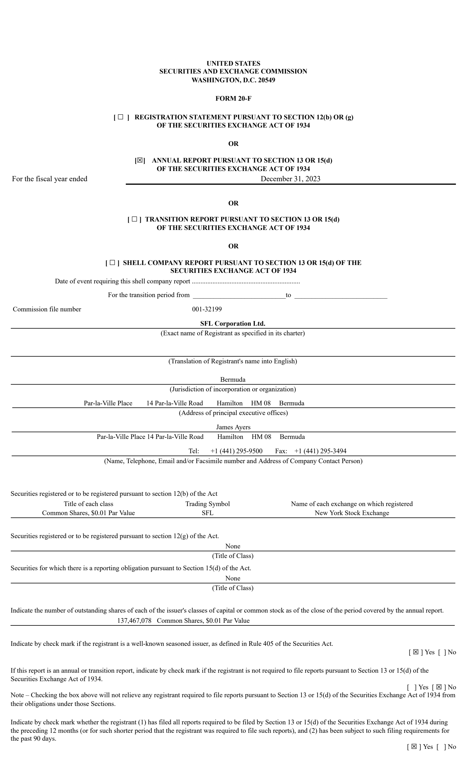 SFL's Q4 2023 Annual Report