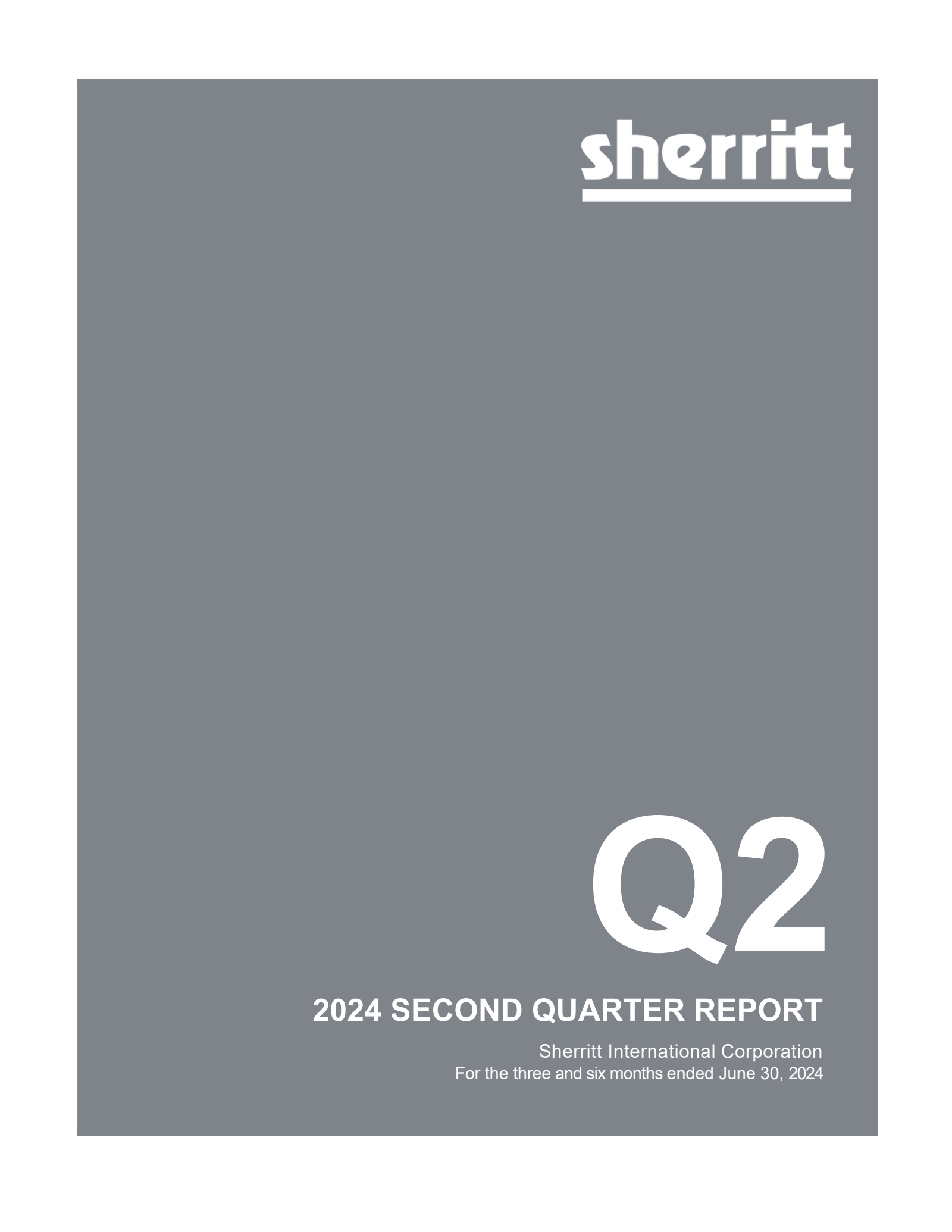 Sherritt International's Q2 2024 Interim report