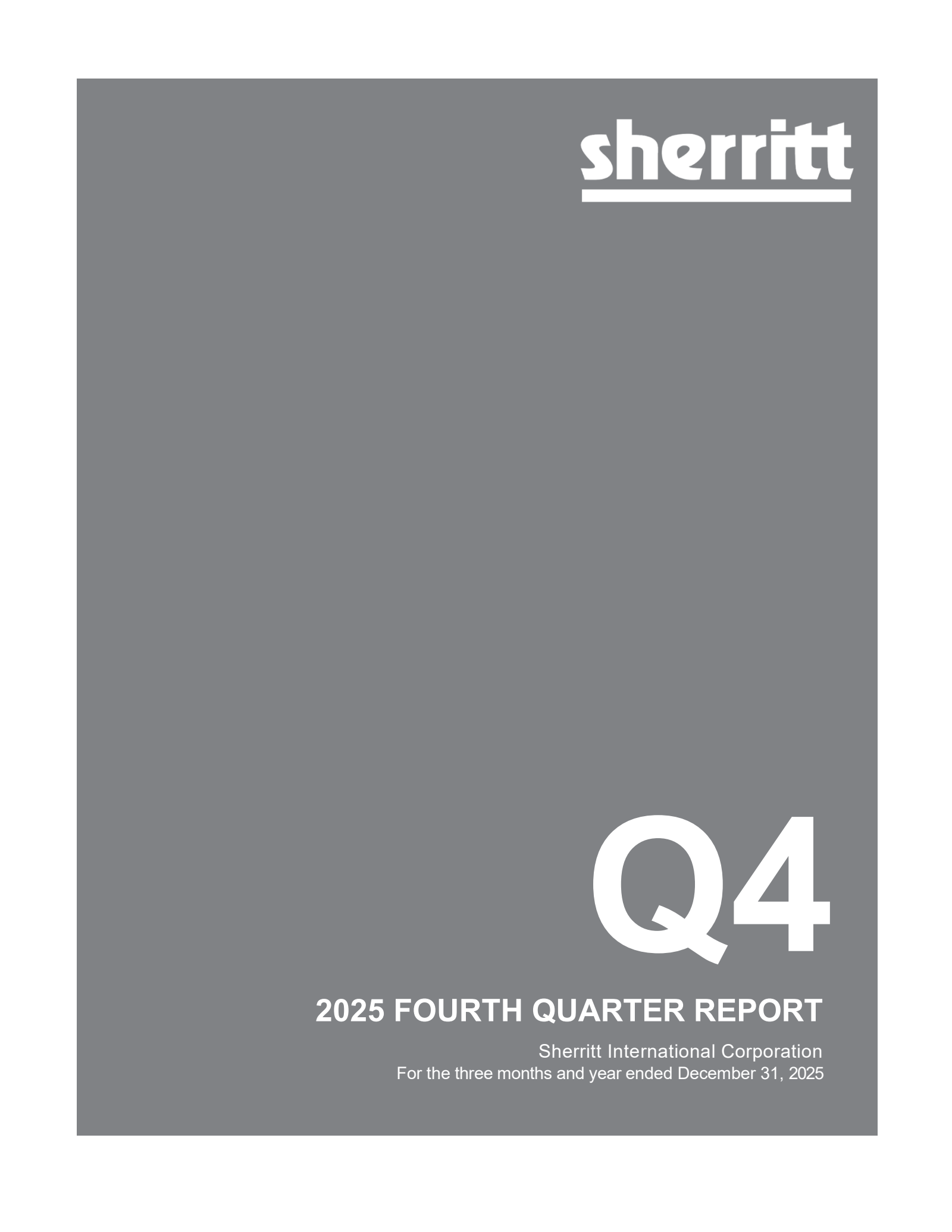 Sherritt International's Q4 2025 Interim report