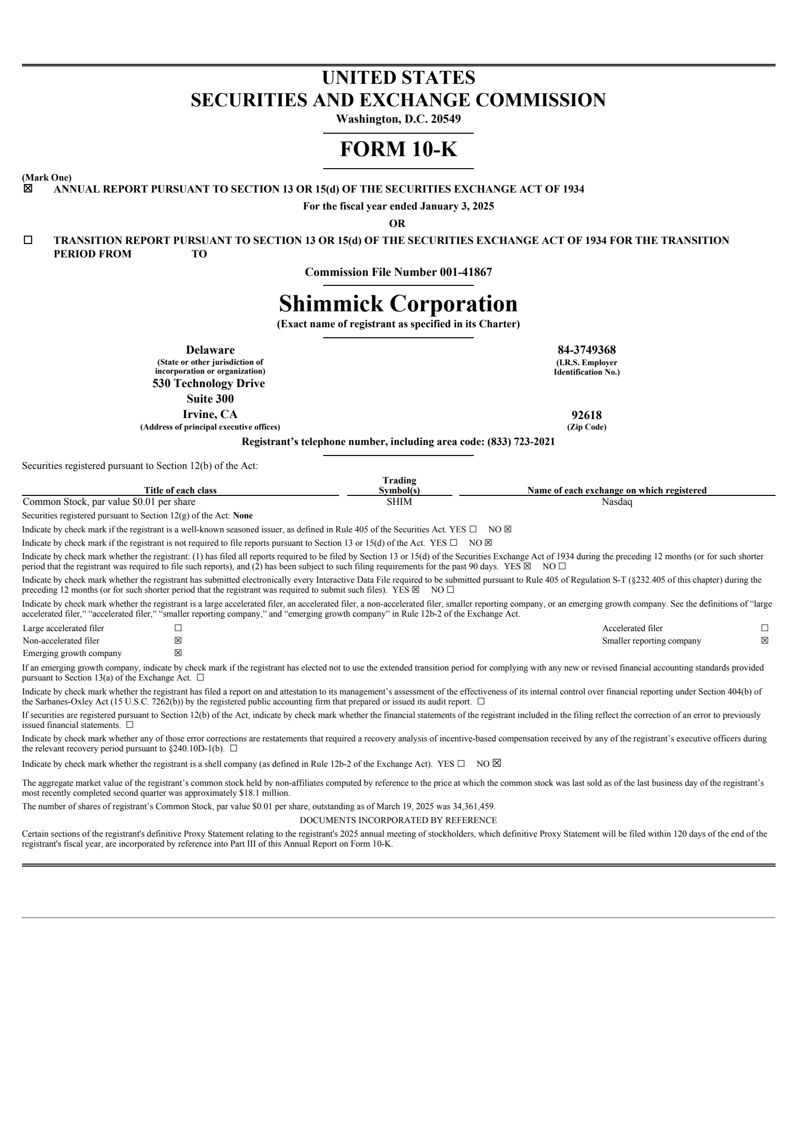 Shimmick's Q4 2024 Annual Report