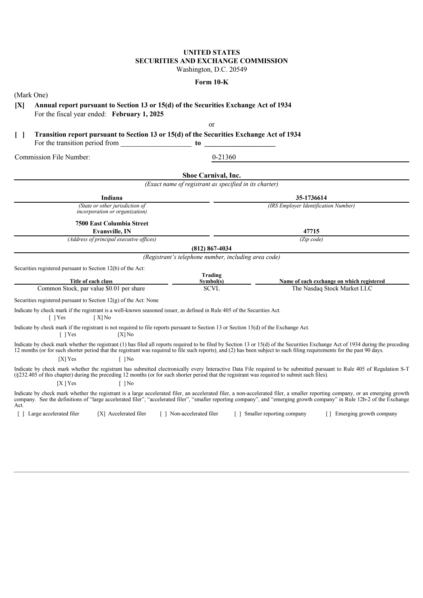 Shoe Carnival's Q4 2025 Annual report