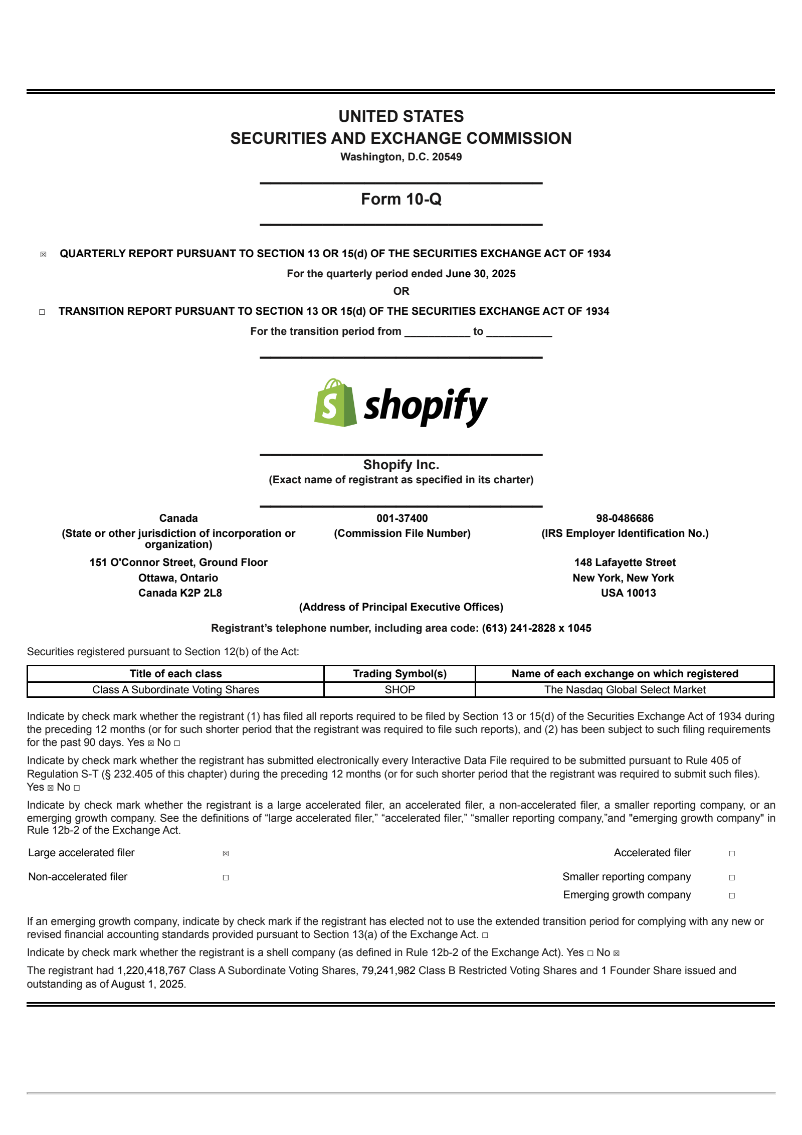 Shopify's Q2 2025 Quarterly report