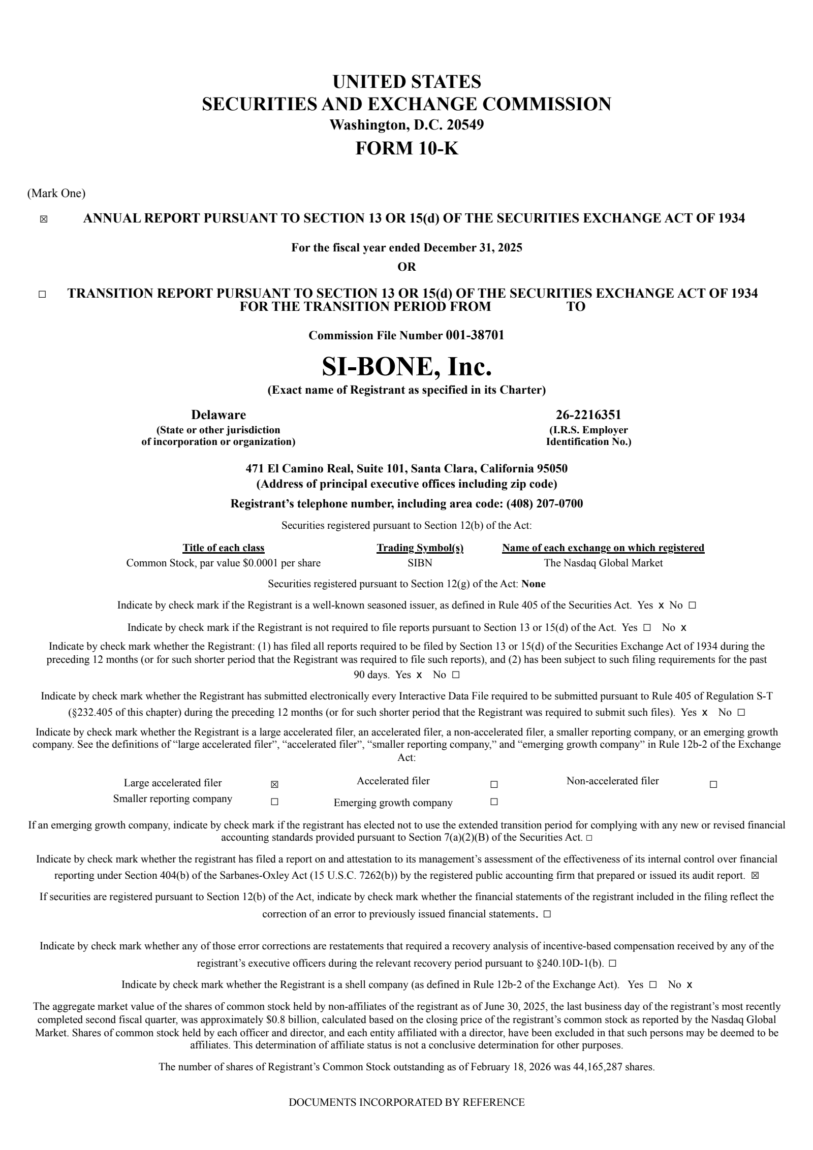 SiBone's Q4 2025 Annual report