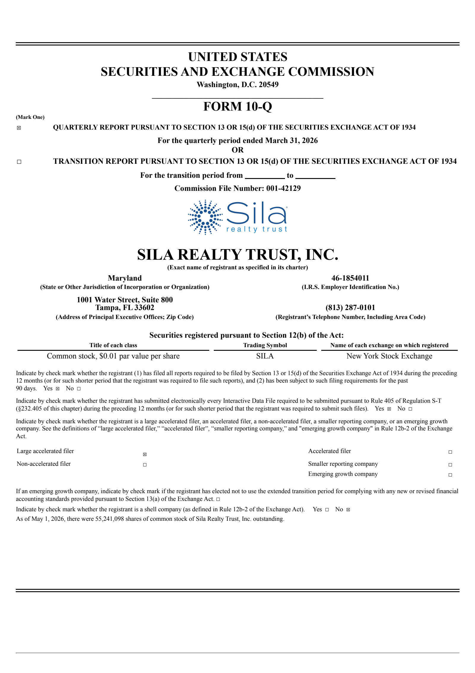 Sila Realty Trust's Q1 2026 Quarterly report