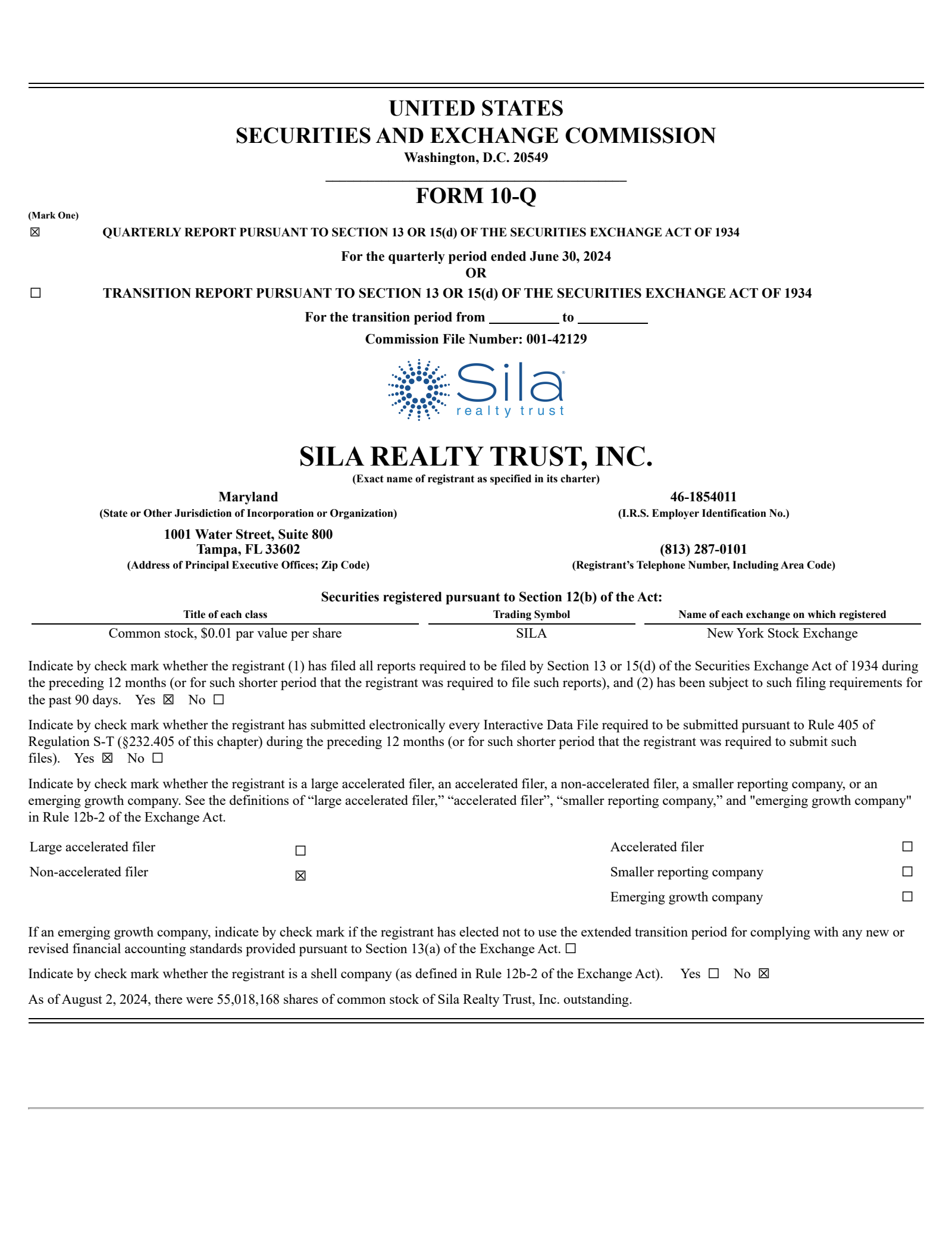 Sila Realty Trust's Q2 2024 Quarterly Report