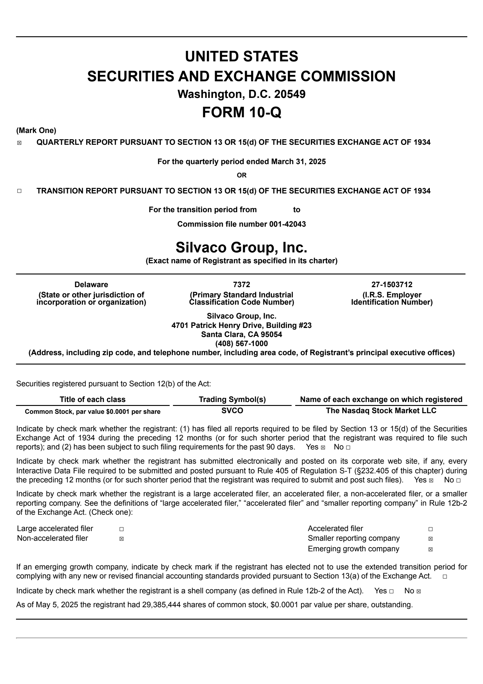 Silvaco Group's Q1 2025 Quarterly report