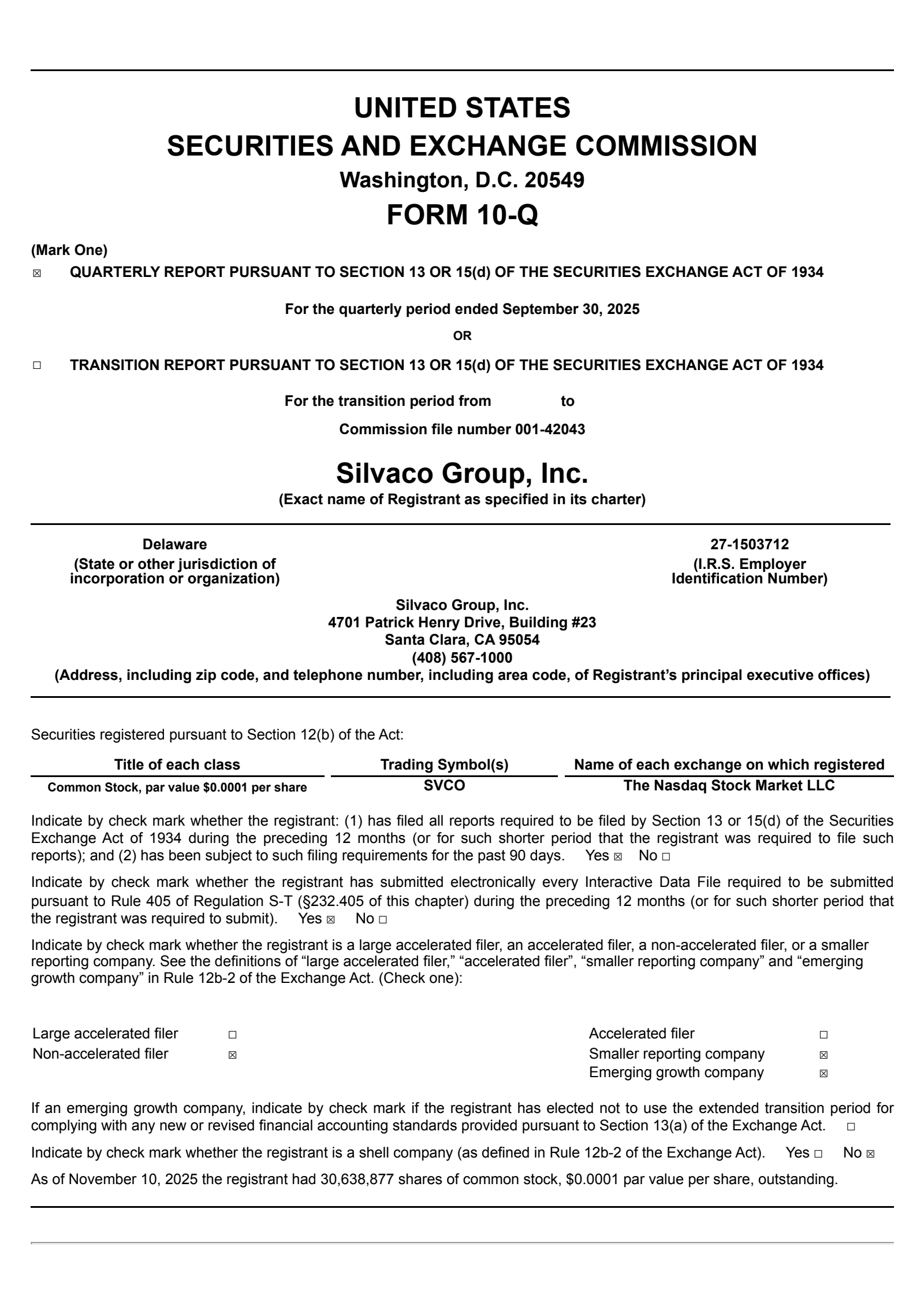Silvaco Group's Q3 2025 Quarterly Report