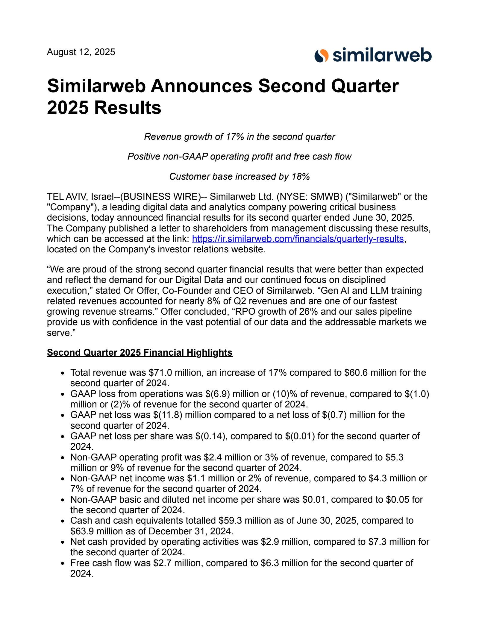 SMWB Q2 2025 Earnings Report on 8/12/2025