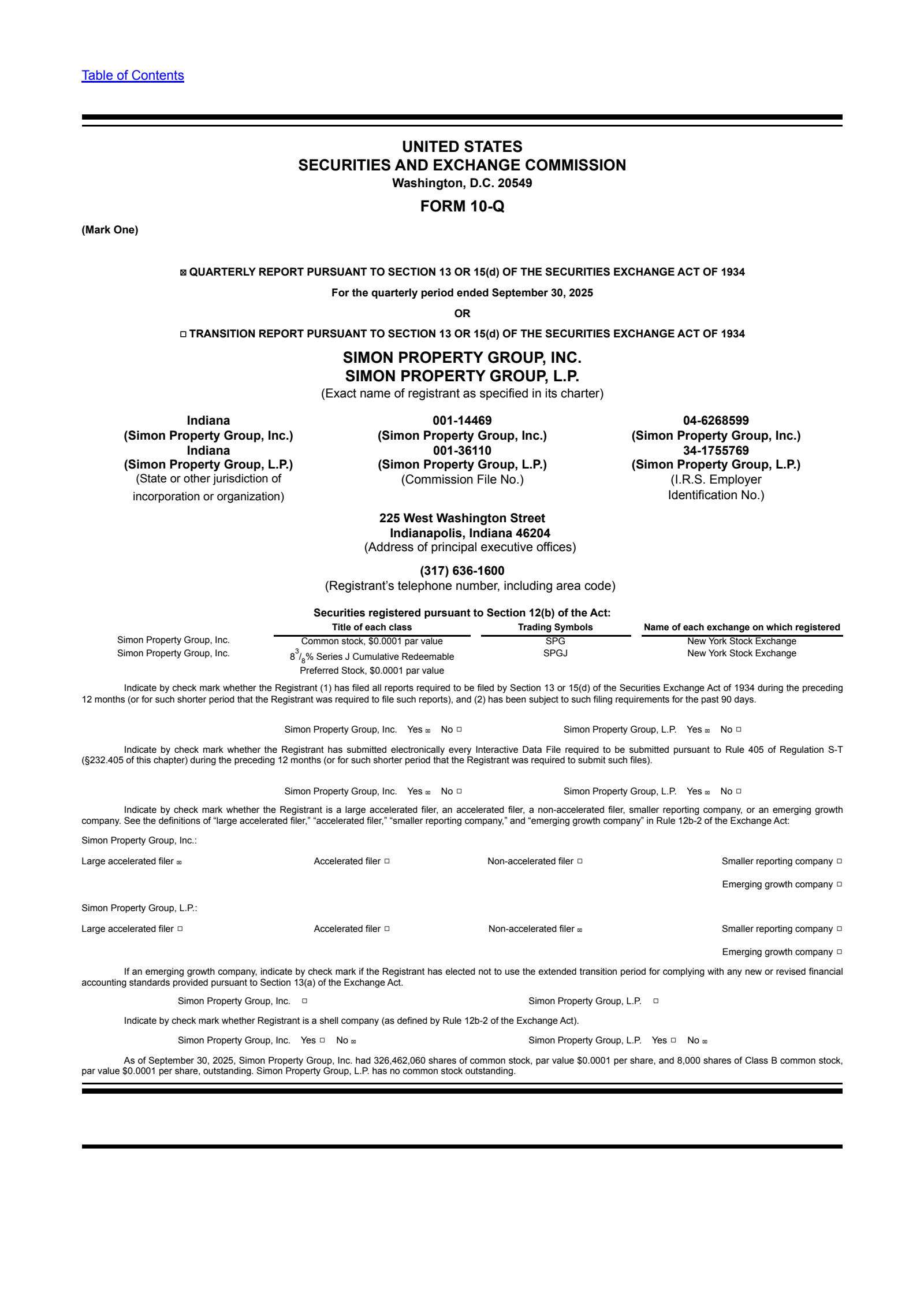Simon Property Group's Q3 2025 Quarterly Report