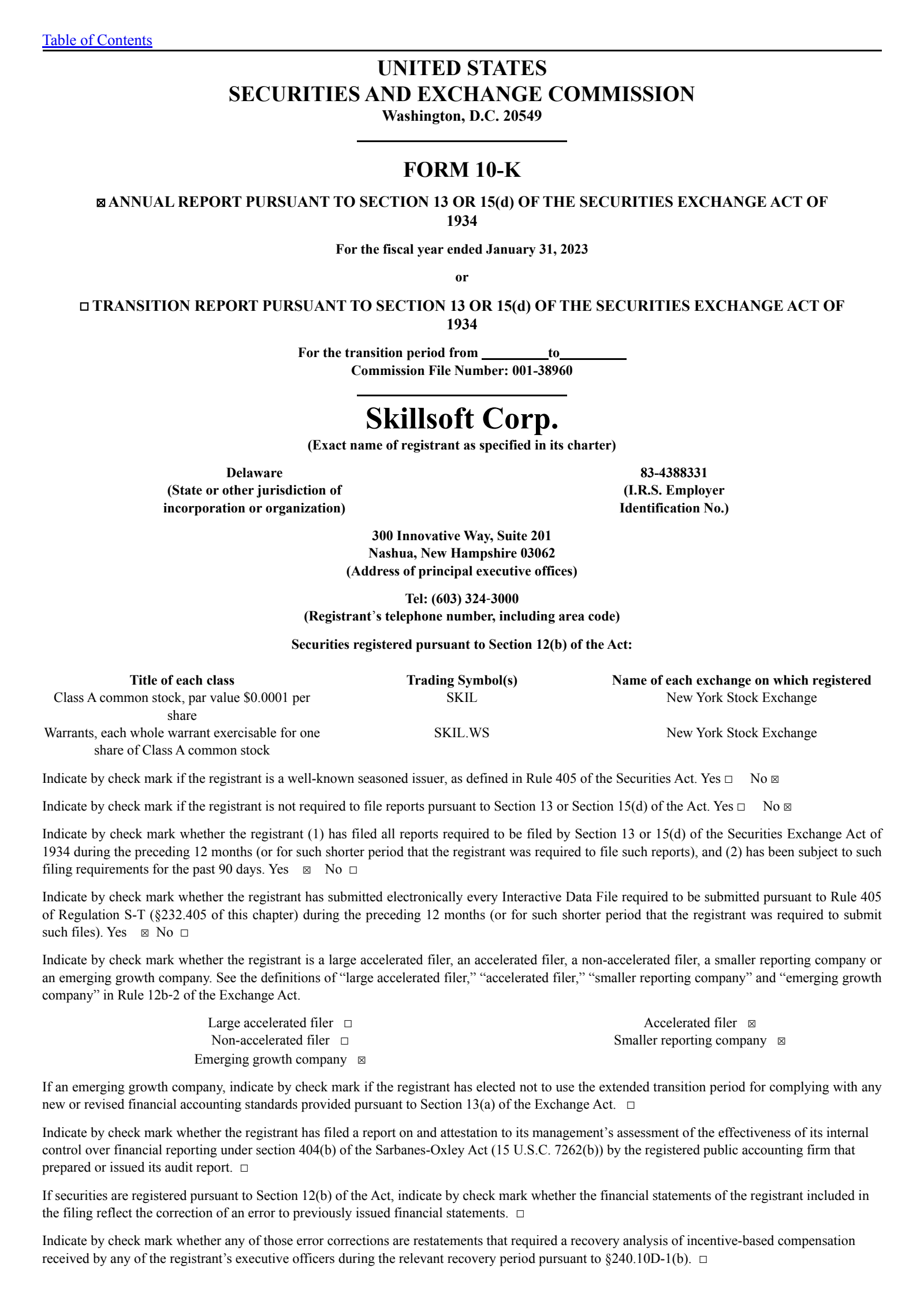 Skillsoft's Q4 2023 Annual report