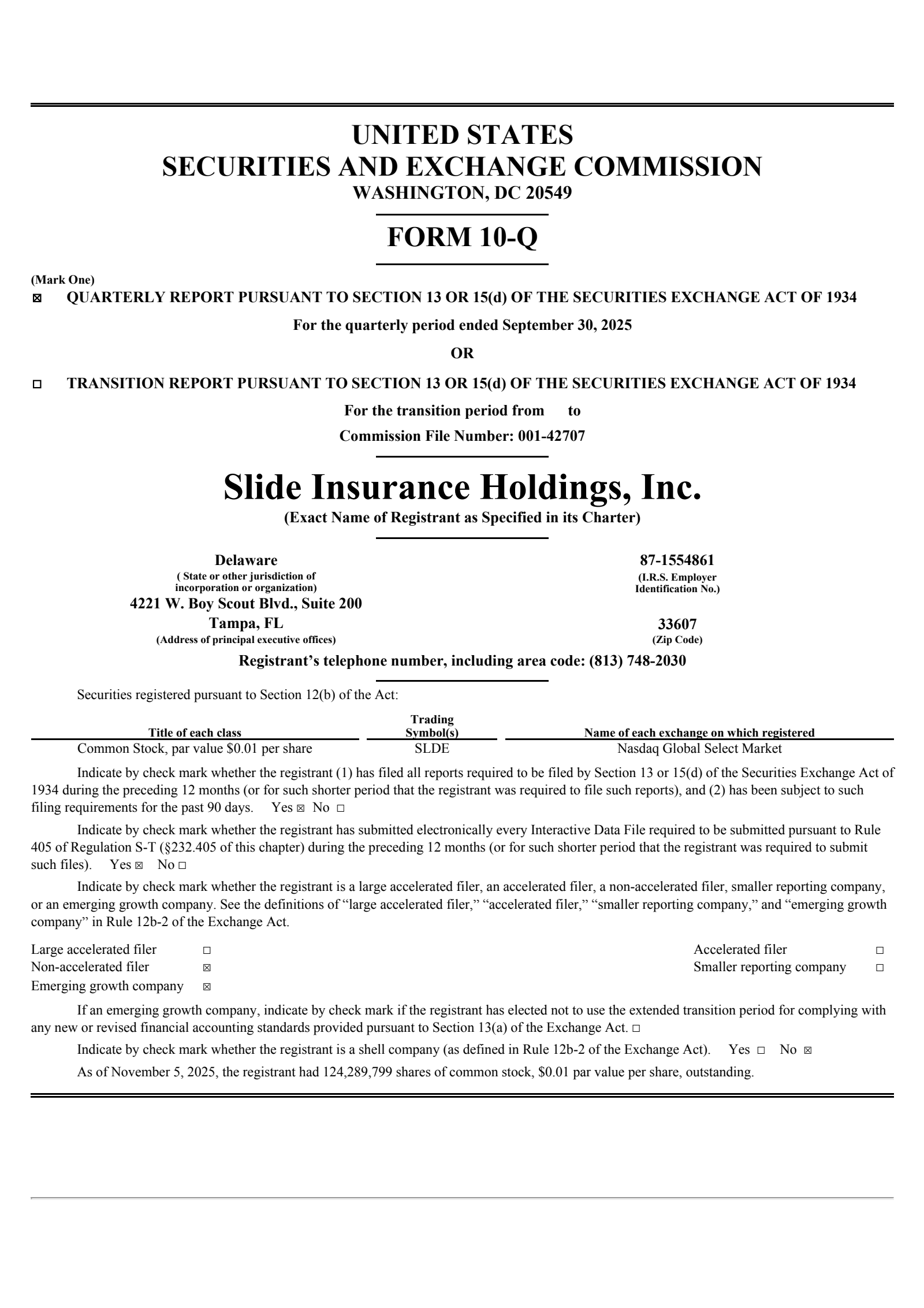 Slide Insurance's Q3 2025 Quarterly Report
