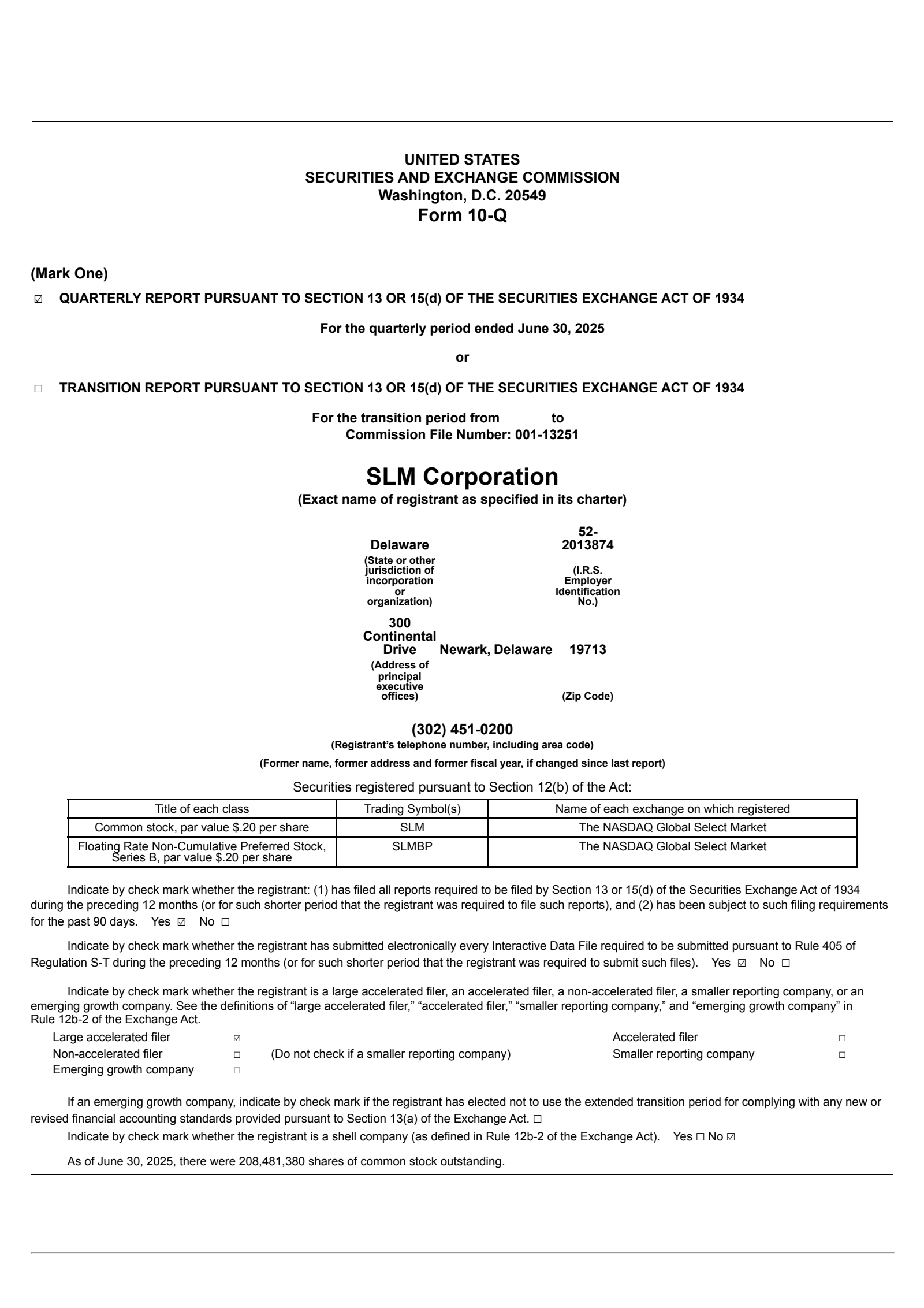SLM's Q2 2025 Quarterly report