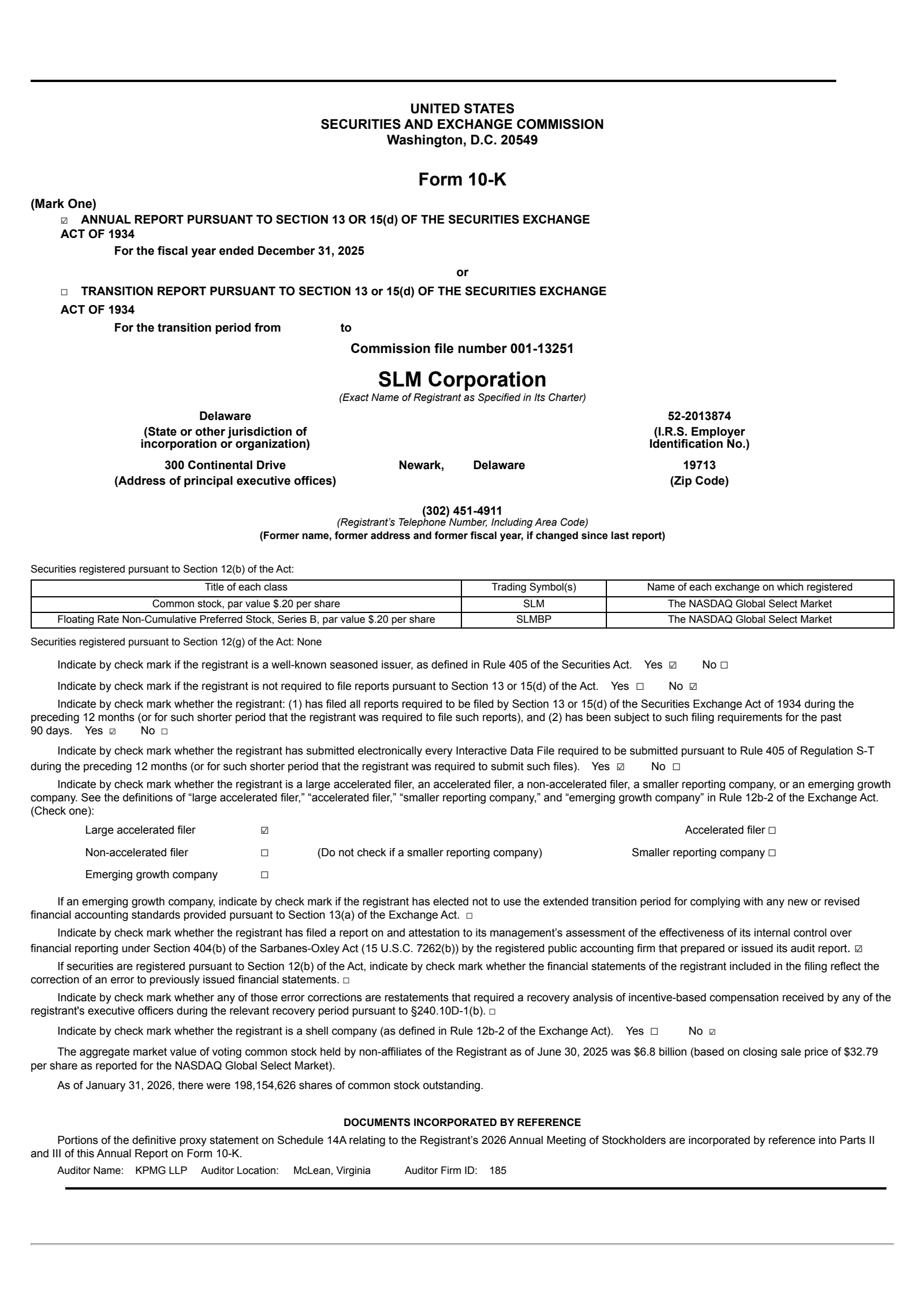 SLM's Q4 2025 Annual report