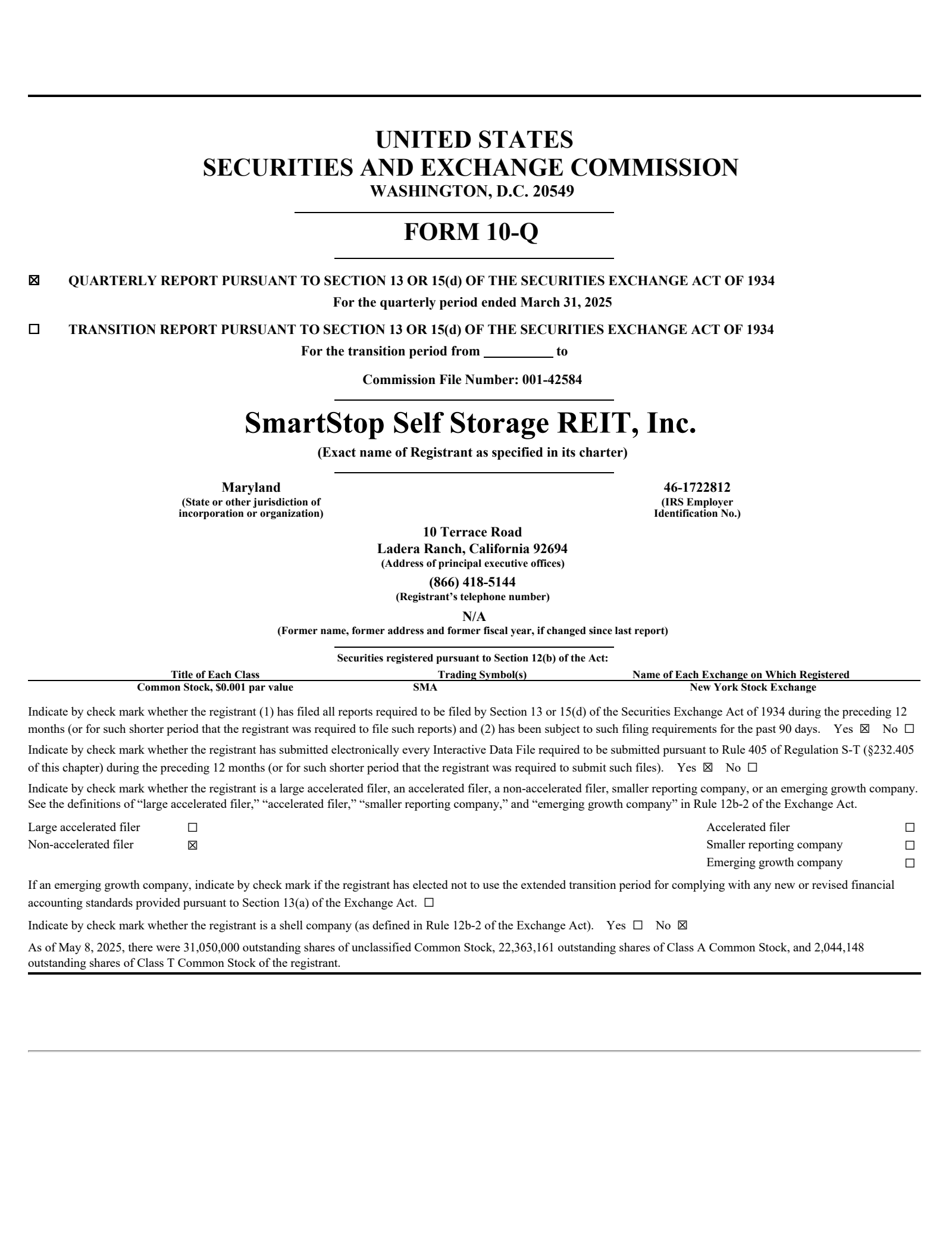 Smartstop Self Storage REIT's Q1 2025 Quarterly Report