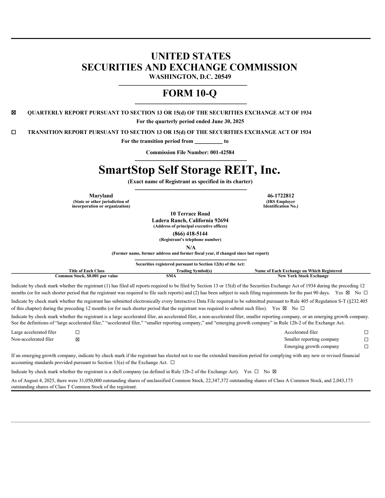 Smartstop Self Storage REIT's Q2 2025 Quarterly Report