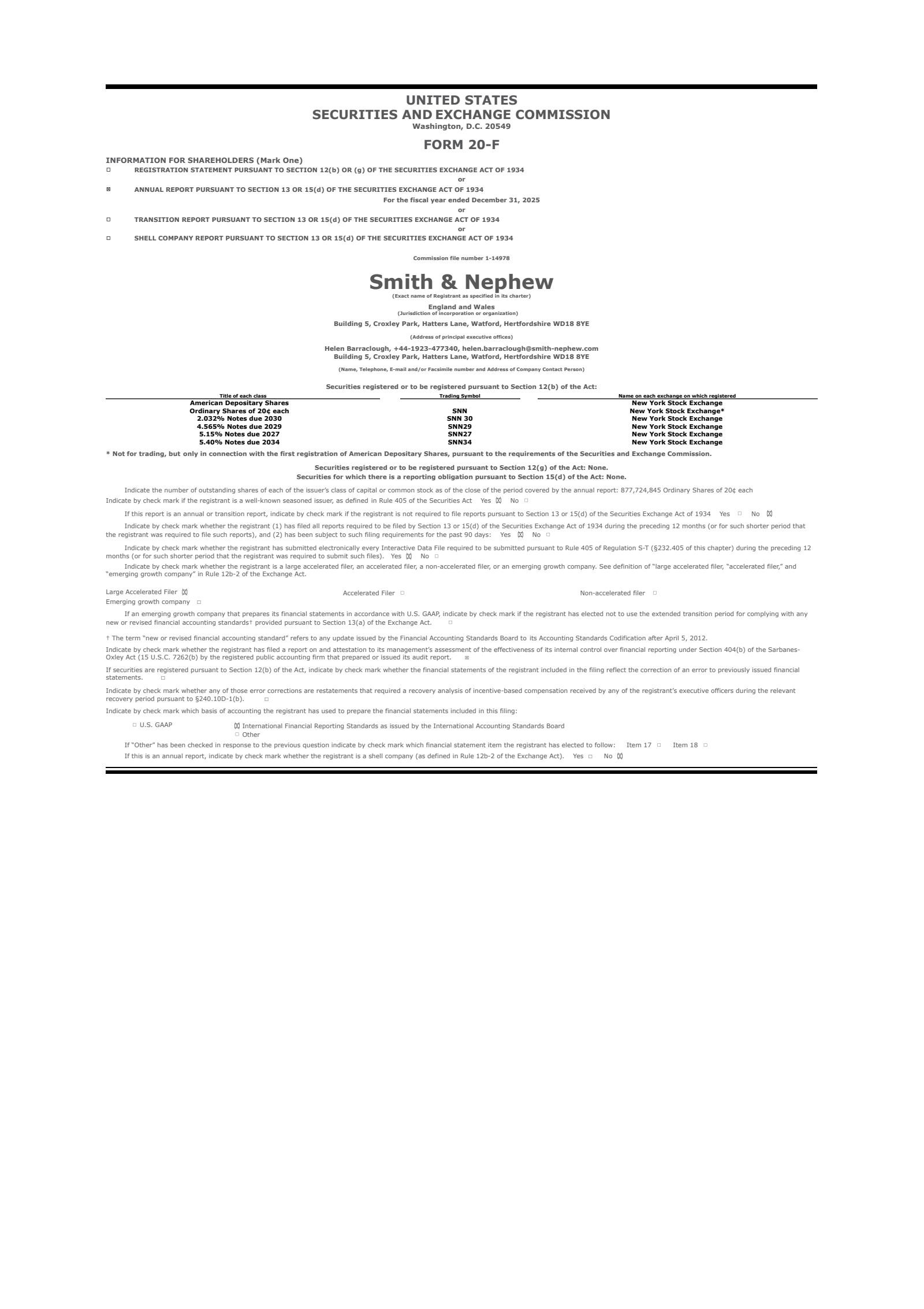 Smith & Nephew SNATS's Q4 2025 Annual report