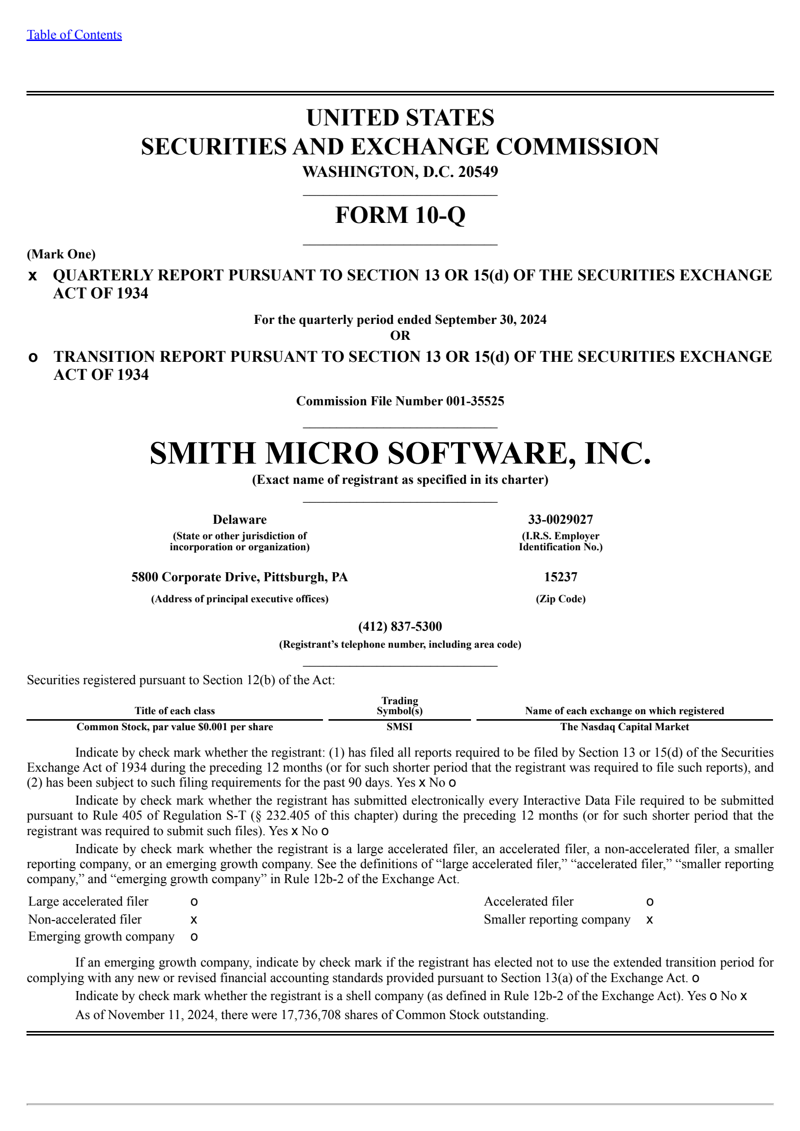 Smith Micro Software's Q3 2024 Quarterly report