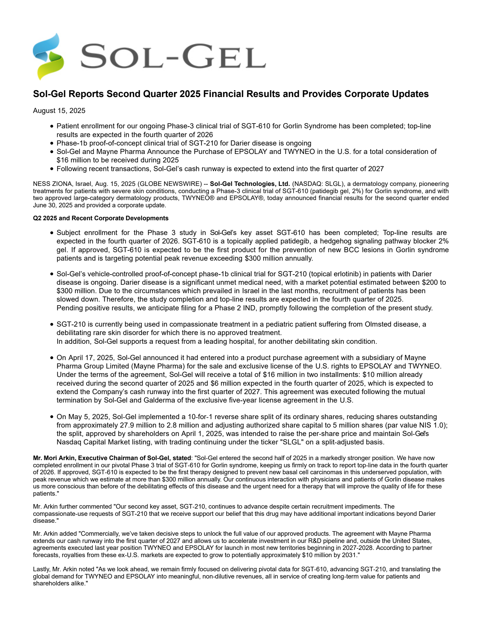 Snail's Q2 2025 Press Release