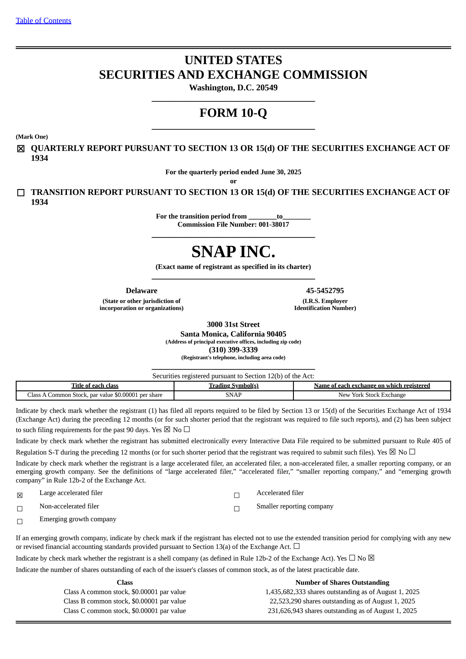 Snap's Q2 2025 Quarterly report